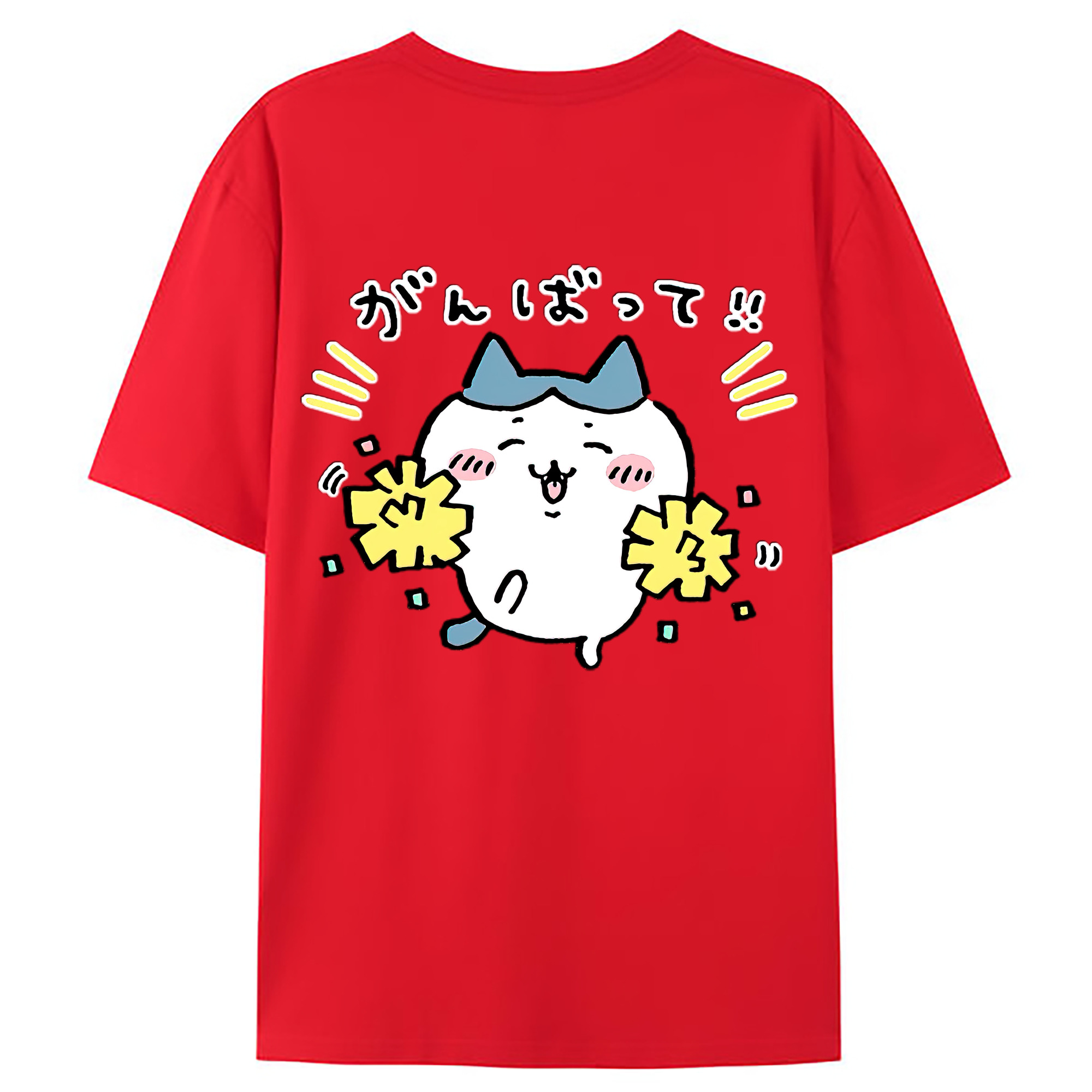 （画像用） ちいかわ ハチワレ Chii-kawa hachiware 綿100％ メンズ半袖Tシャツ（バックプリント） 通気性