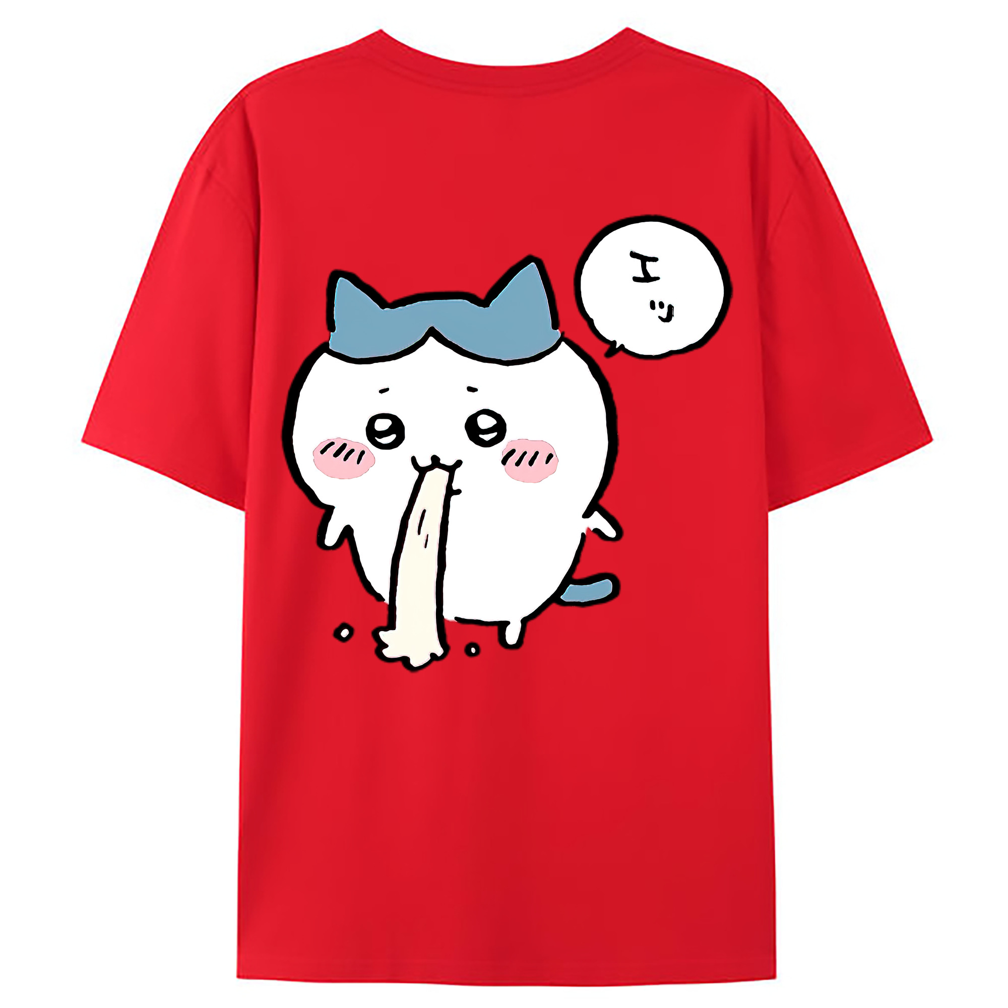 （画像用） ちいかわ ハチワレ Chii-kawa hachiware 綿100％ メンズ半袖Tシャツ（バックプリント） 通気性