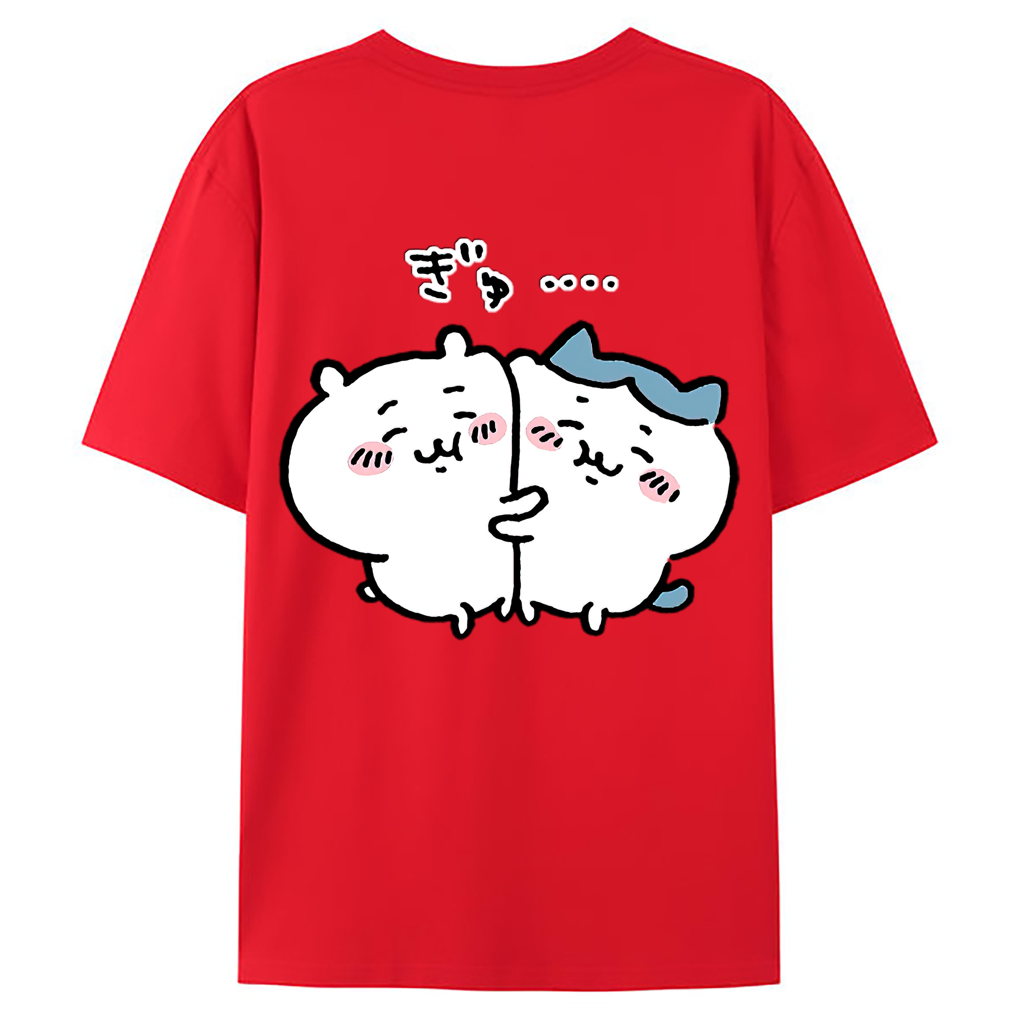（画像用） ちいかわ ハチワレ Chii-kawa hachiware 綿100％ メンズ半袖Tシャツ（バックプリント） 通気性
