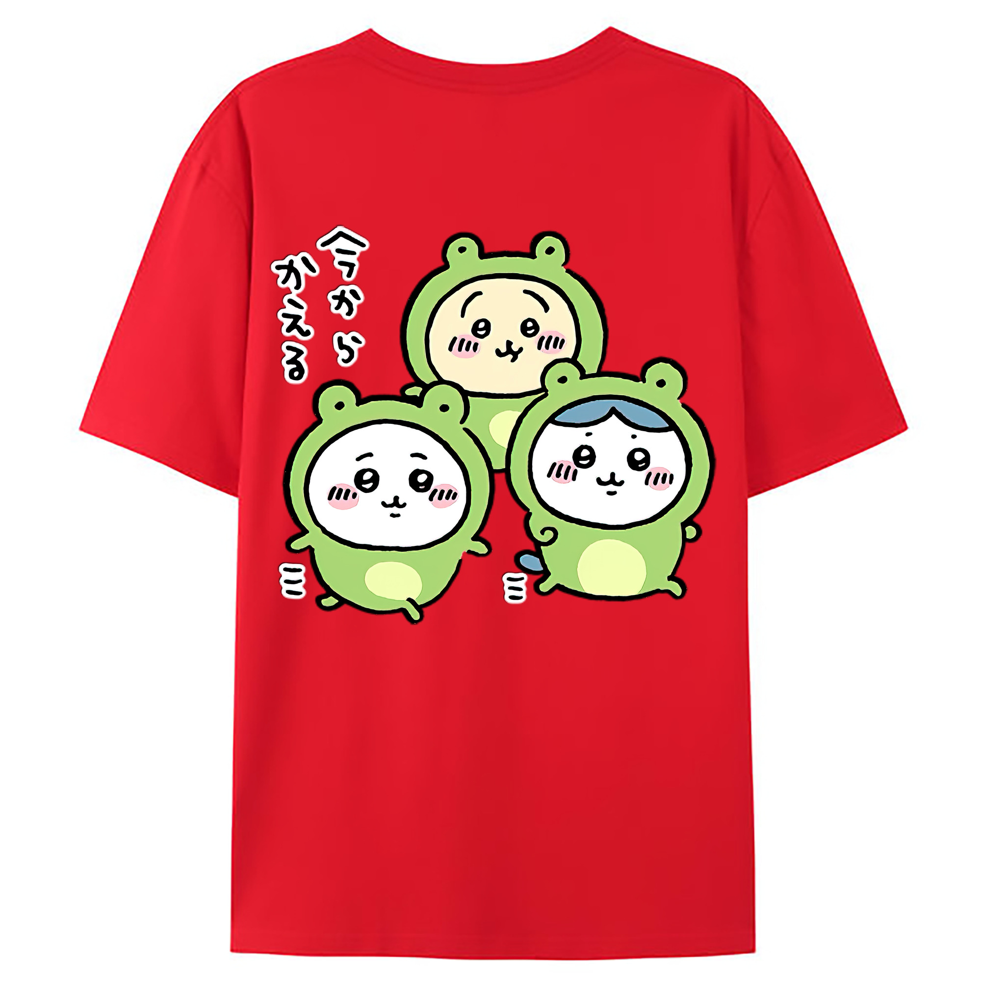 （画像用） ちいかわ ハチワレ Chii-kawa hachiware 綿100％ メンズ半袖Tシャツ（バックプリント） 通気性