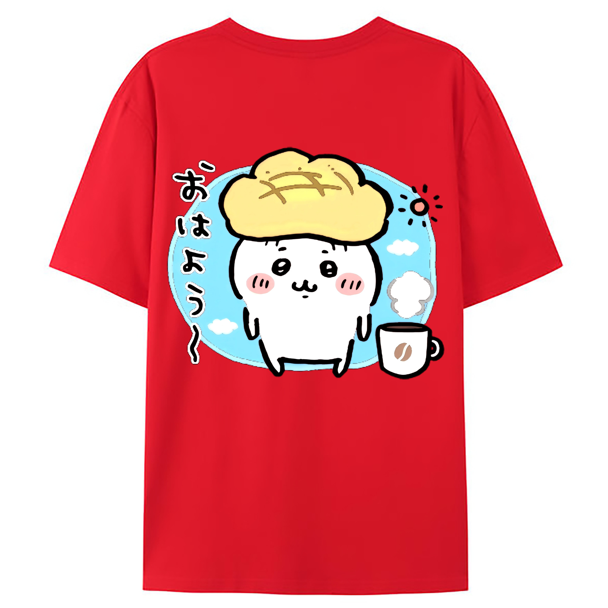 （画像用） ちいかわ ちいかわ Chii-kawa chiikawa 綿100％ メンズ半袖Tシャツ（バックプリント） 通気性