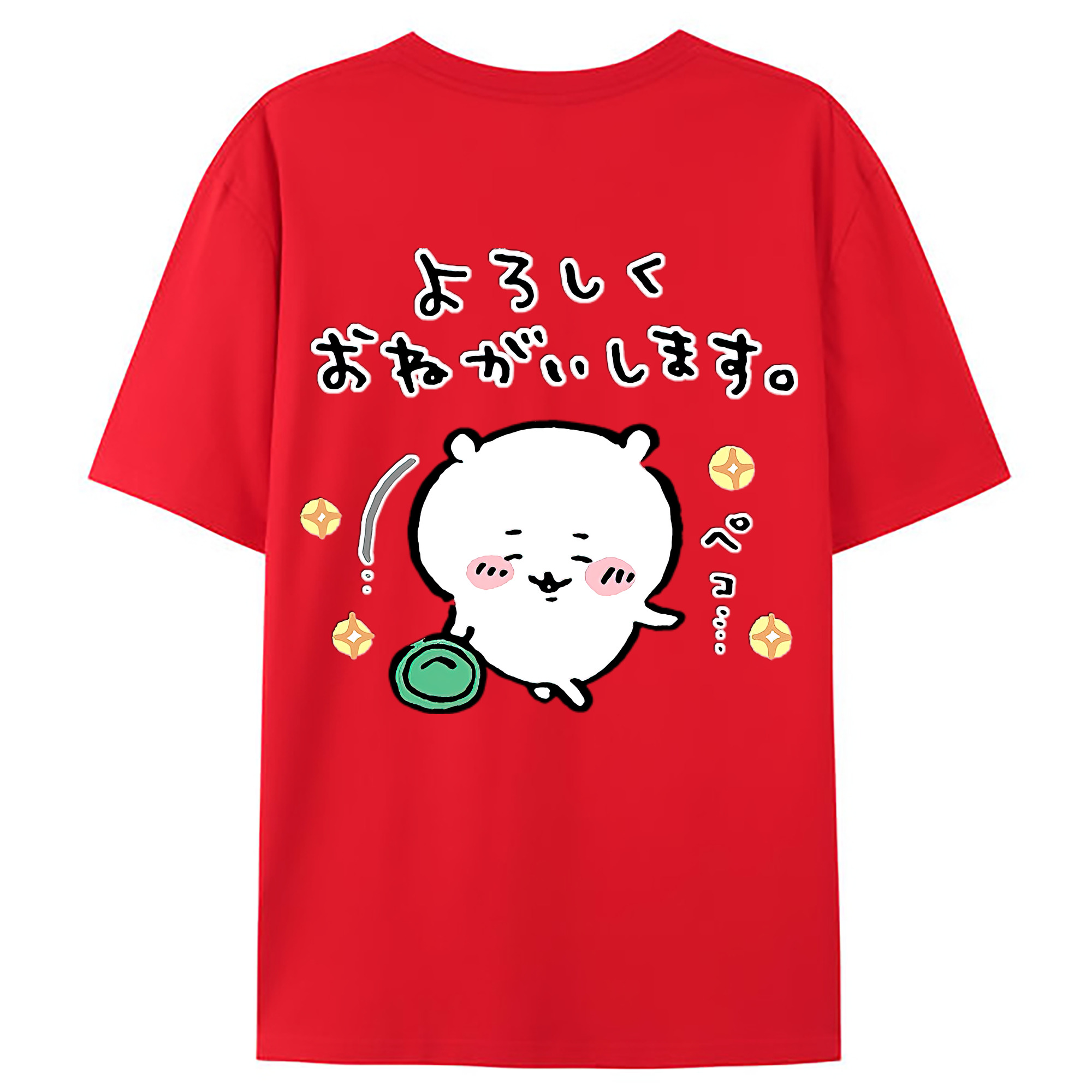 （画像用） ちいかわ ちいかわ Chii-kawa chiikawa 綿100％ メンズ半袖Tシャツ（バックプリント） 通気性