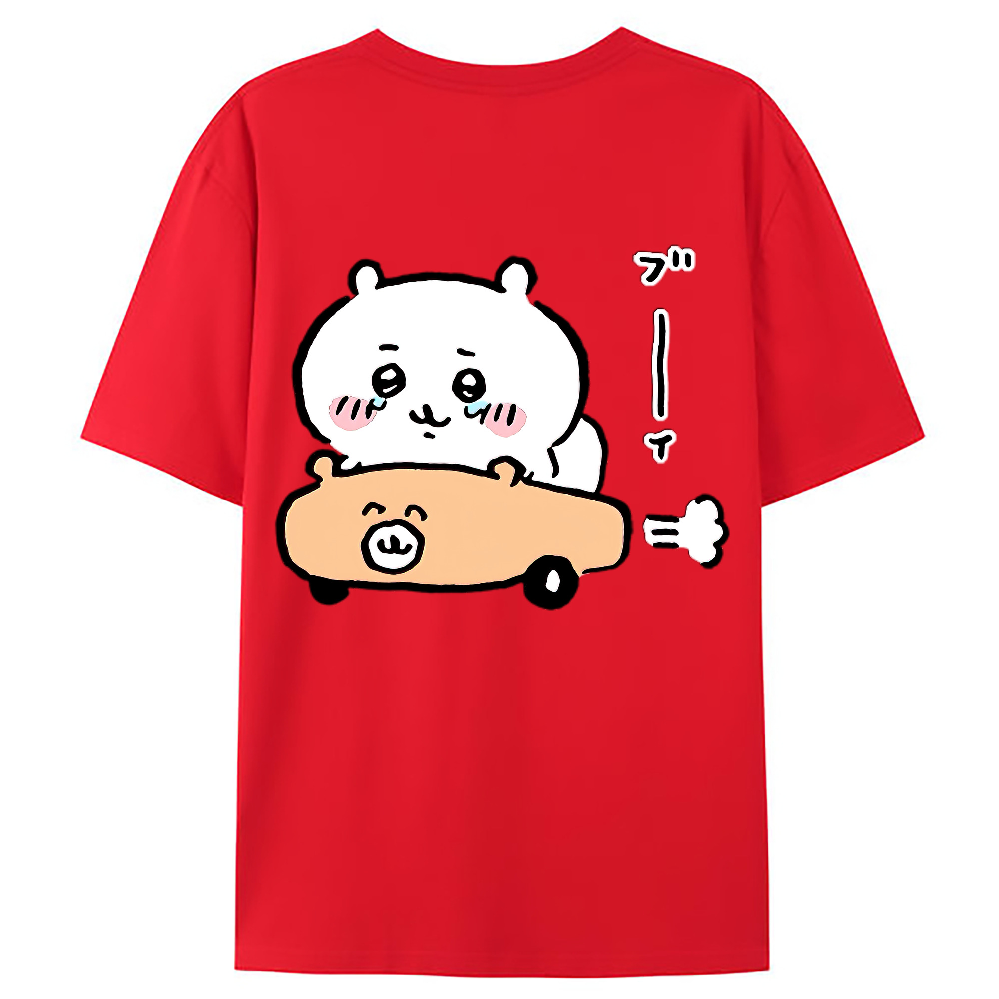 （画像用） ちいかわ ちいかわ Chii-kawa chiikawa 綿100％ メンズ半袖Tシャツ（バックプリント） 通気性