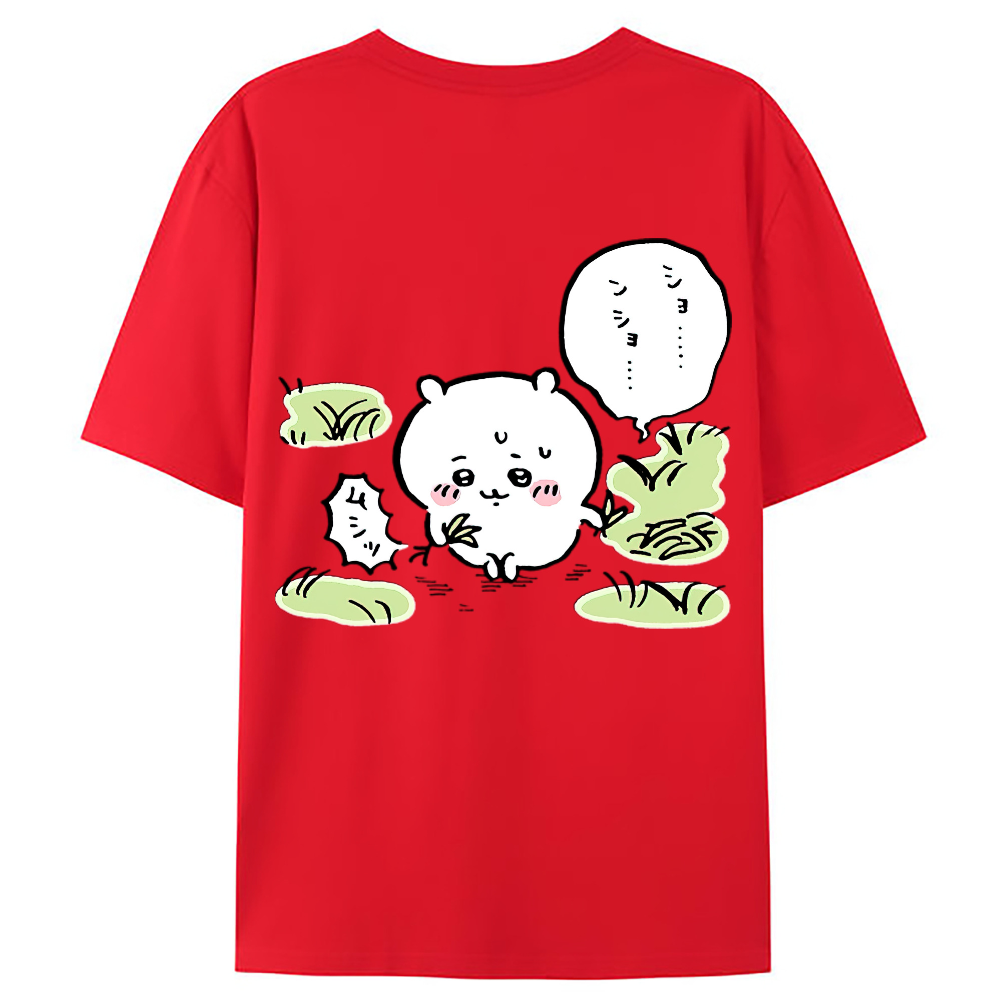 （画像用） ちいかわ ちいかわ Chii-kawa chiikawa 綿100％ メンズ半袖Tシャツ（バックプリント） 通気性