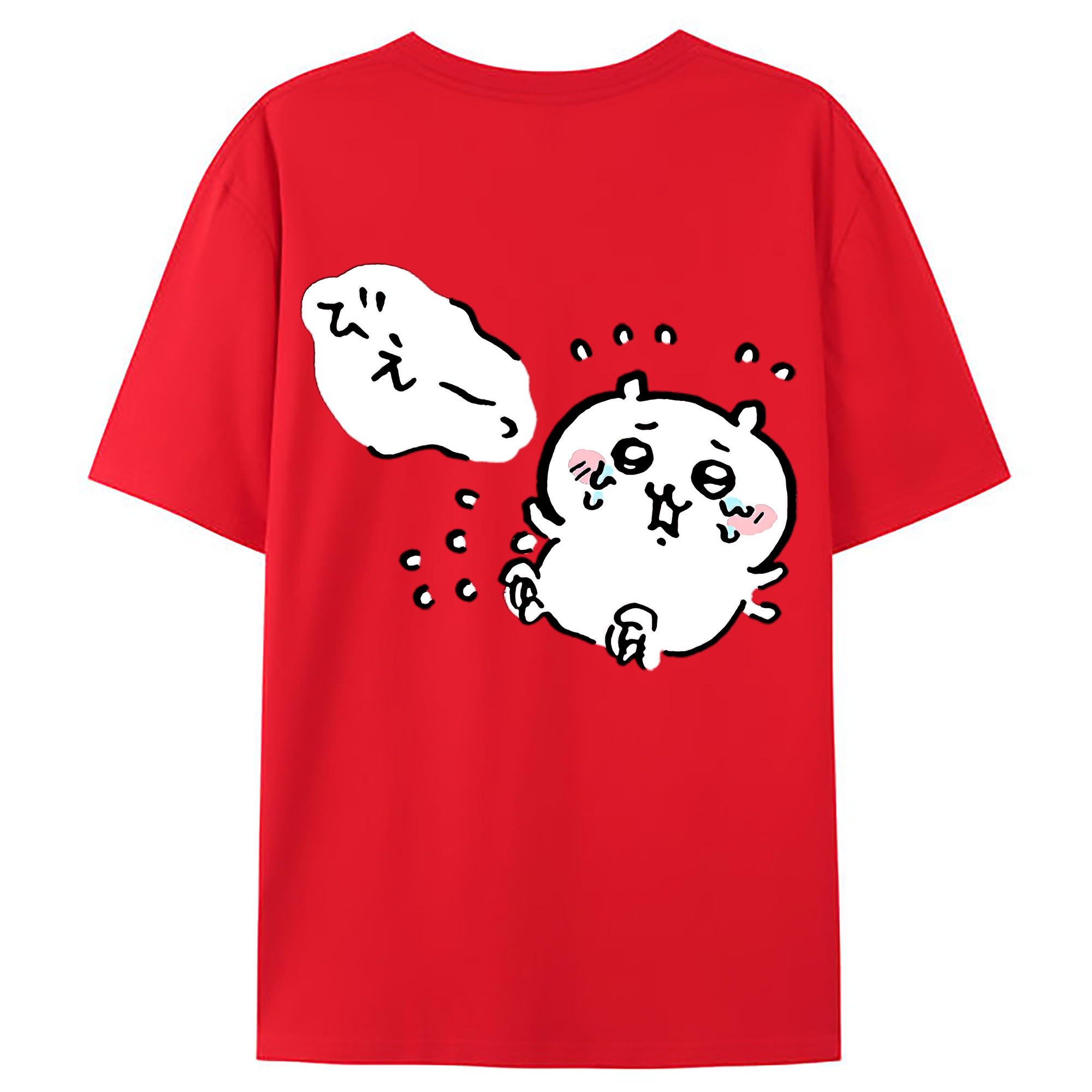 （画像用） ちいかわ ちいかわ Chii-kawa chiikawa 綿100％ メンズ半袖Tシャツ（バックプリント） 通気性