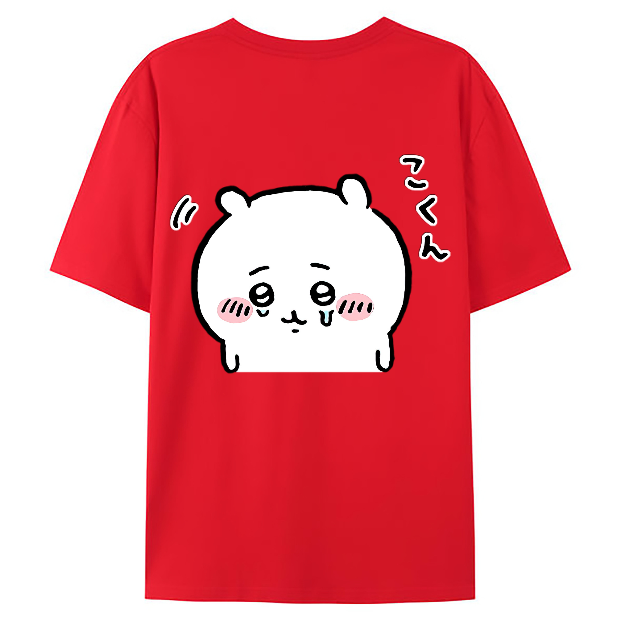 （画像用） ちいかわ ちいかわ Chii-kawa chiikawa 綿100％ メンズ半袖Tシャツ（バックプリント） 通気性
