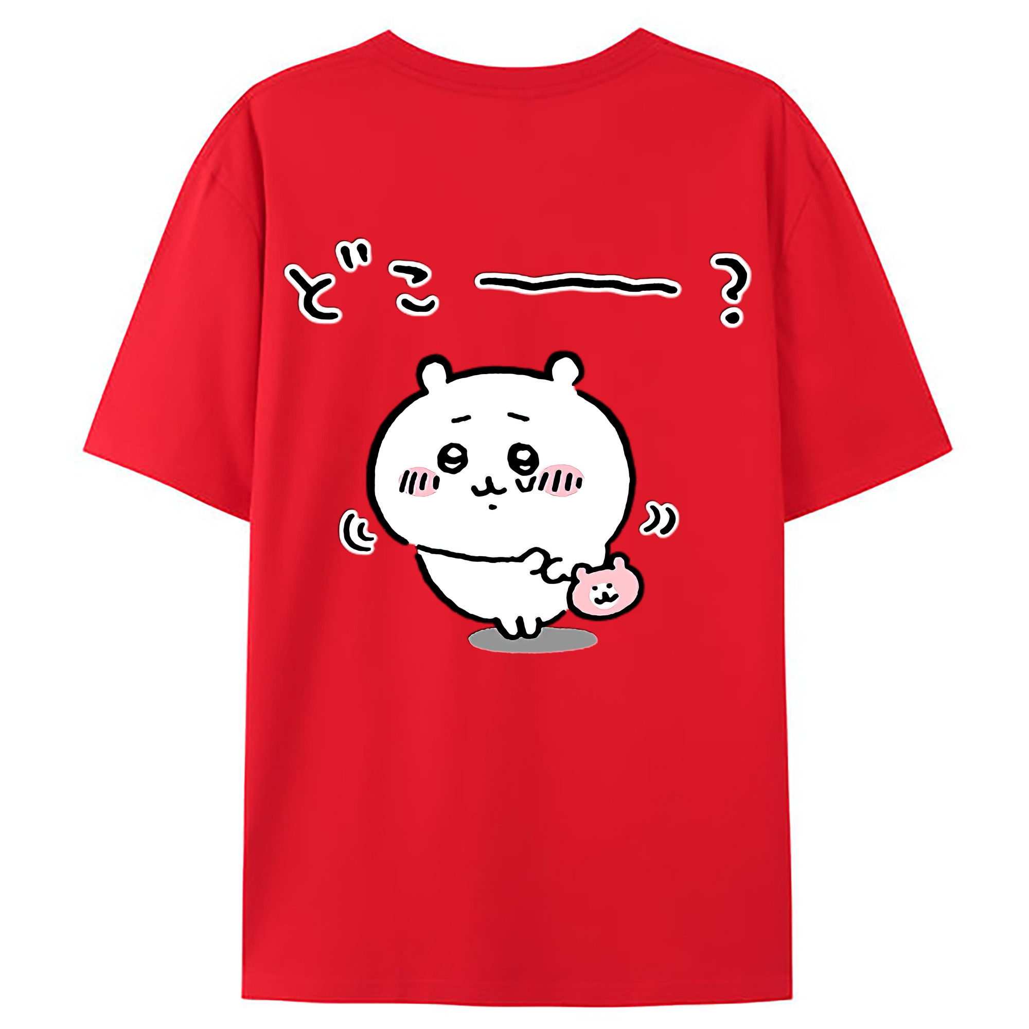 （画像用） ちいかわ ちいかわ Chii-kawa chiikawa 綿100％ メンズ半袖Tシャツ（バックプリント） 通気性