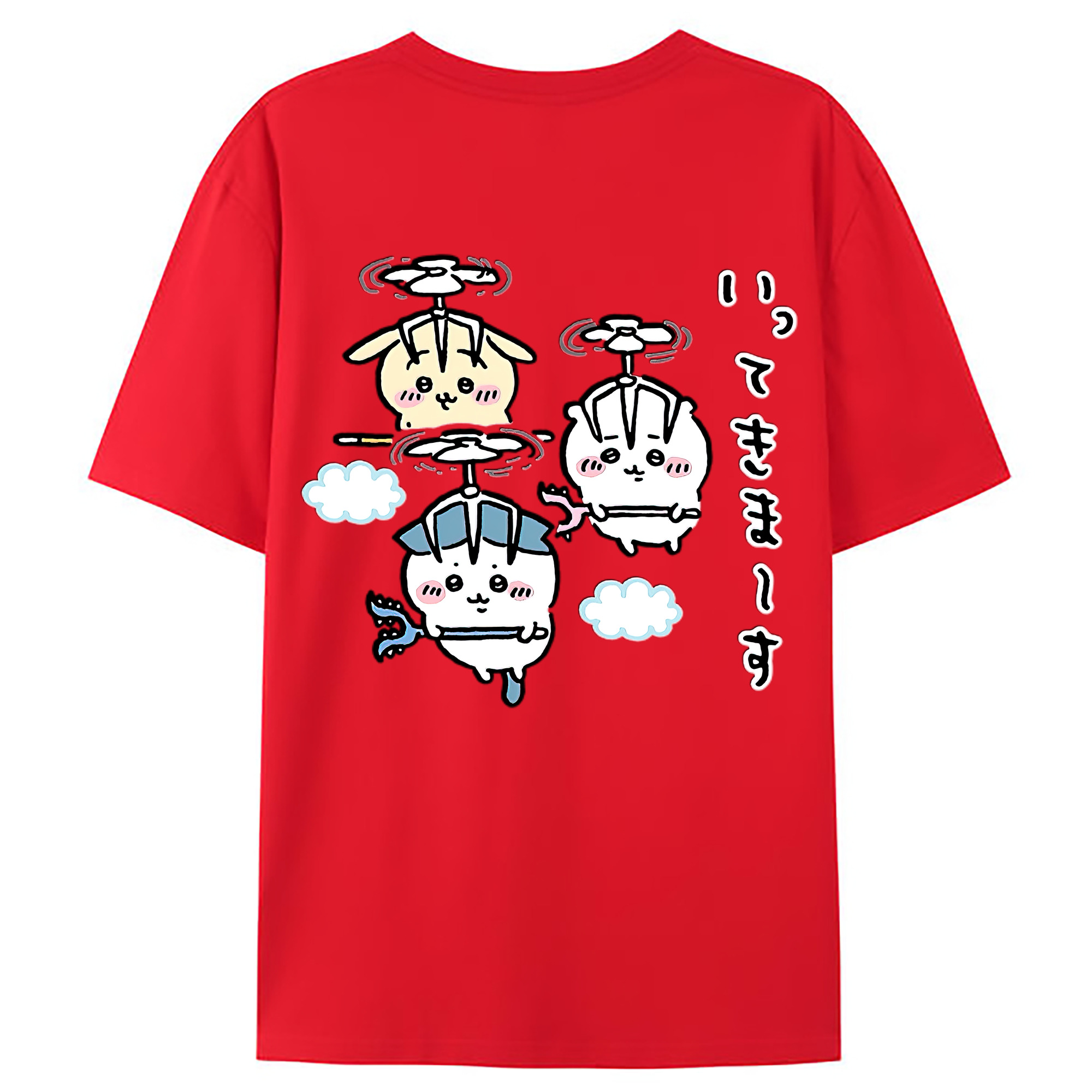 （画像用） ちいかわ ちいかわ Chii-kawa chiikawa 綿100％ メンズ半袖Tシャツ（バックプリント） 通気性