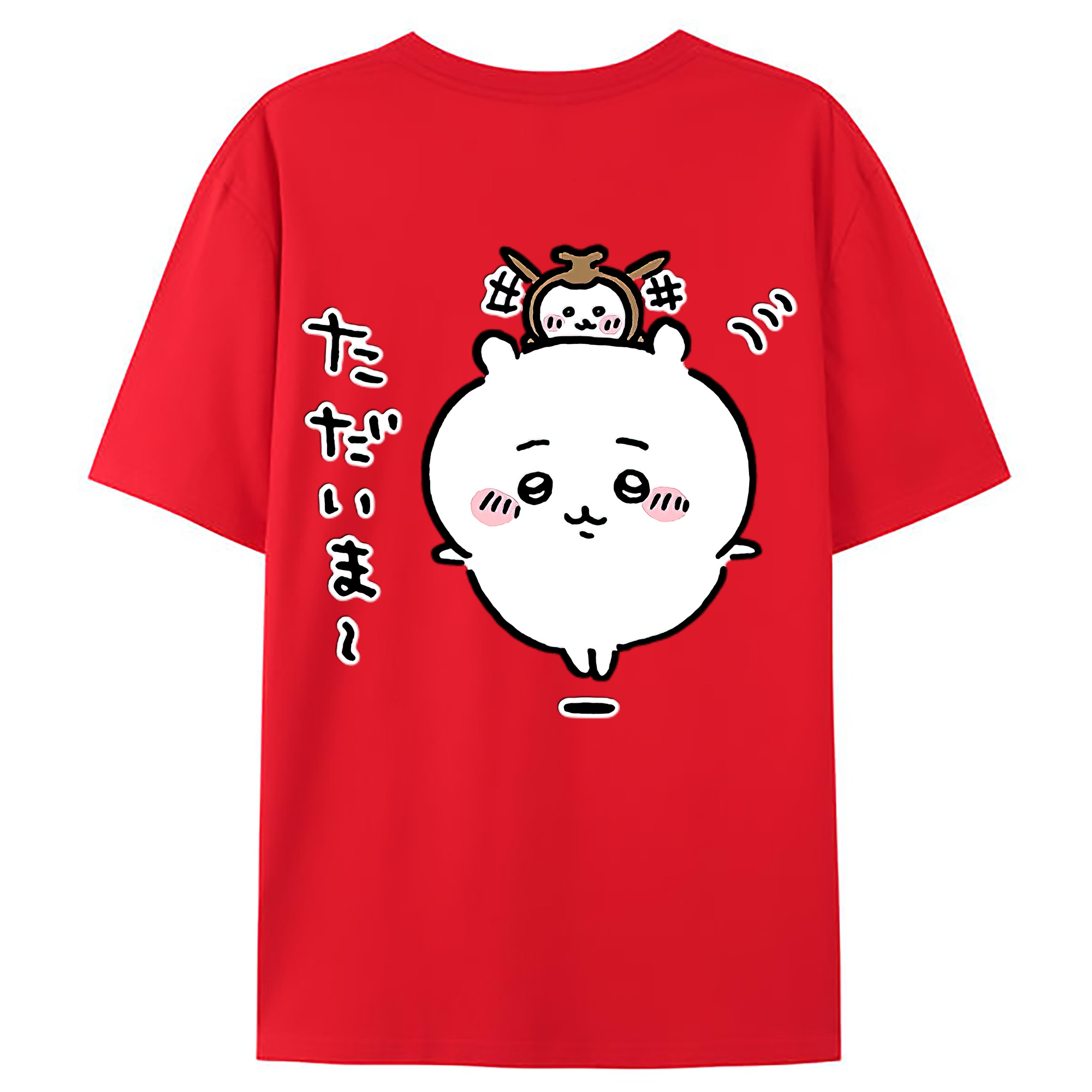 （画像用） ちいかわ ちいかわ Chii-kawa chiikawa 綿100％ メンズ半袖Tシャツ（バックプリント） 通気性