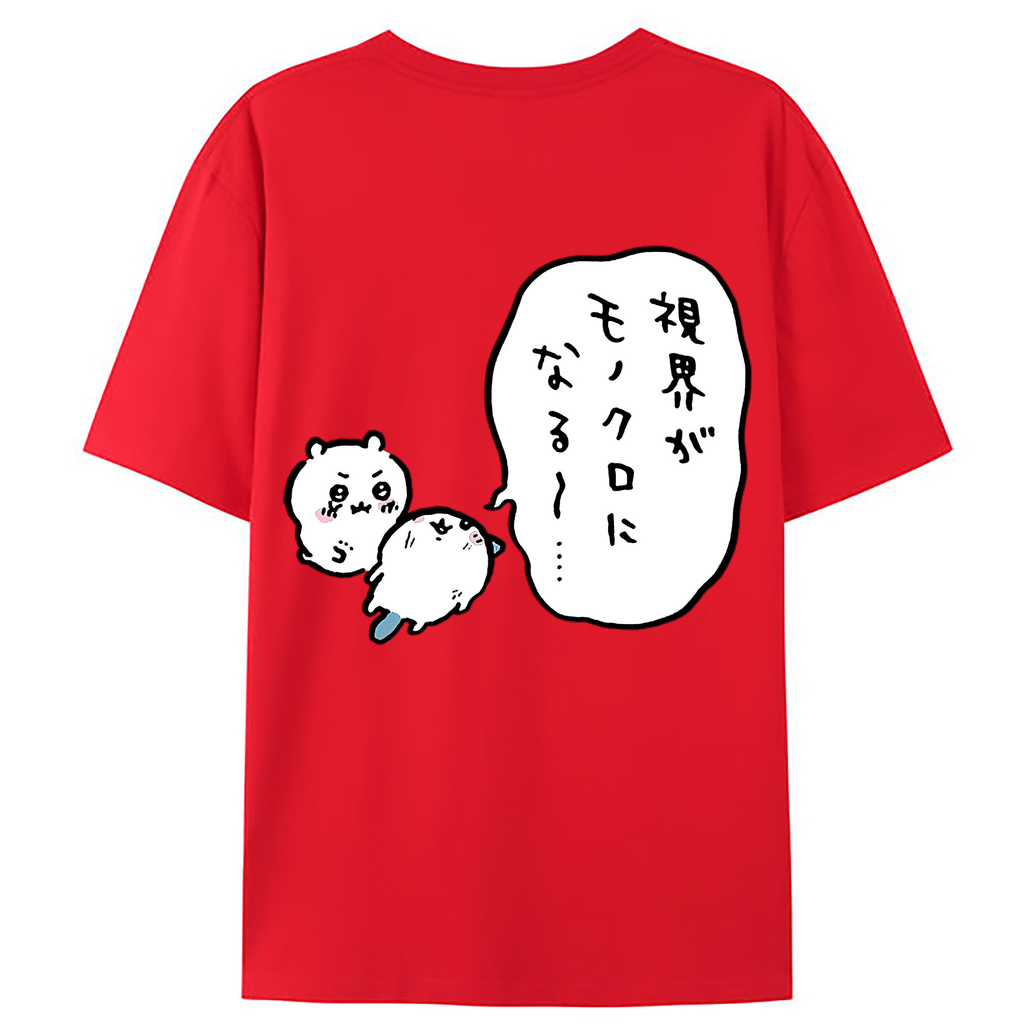 （画像用） ちいかわ ちいかわ Chii-kawa chiikawa 綿100％ メンズ半袖Tシャツ（バックプリント） 通気性