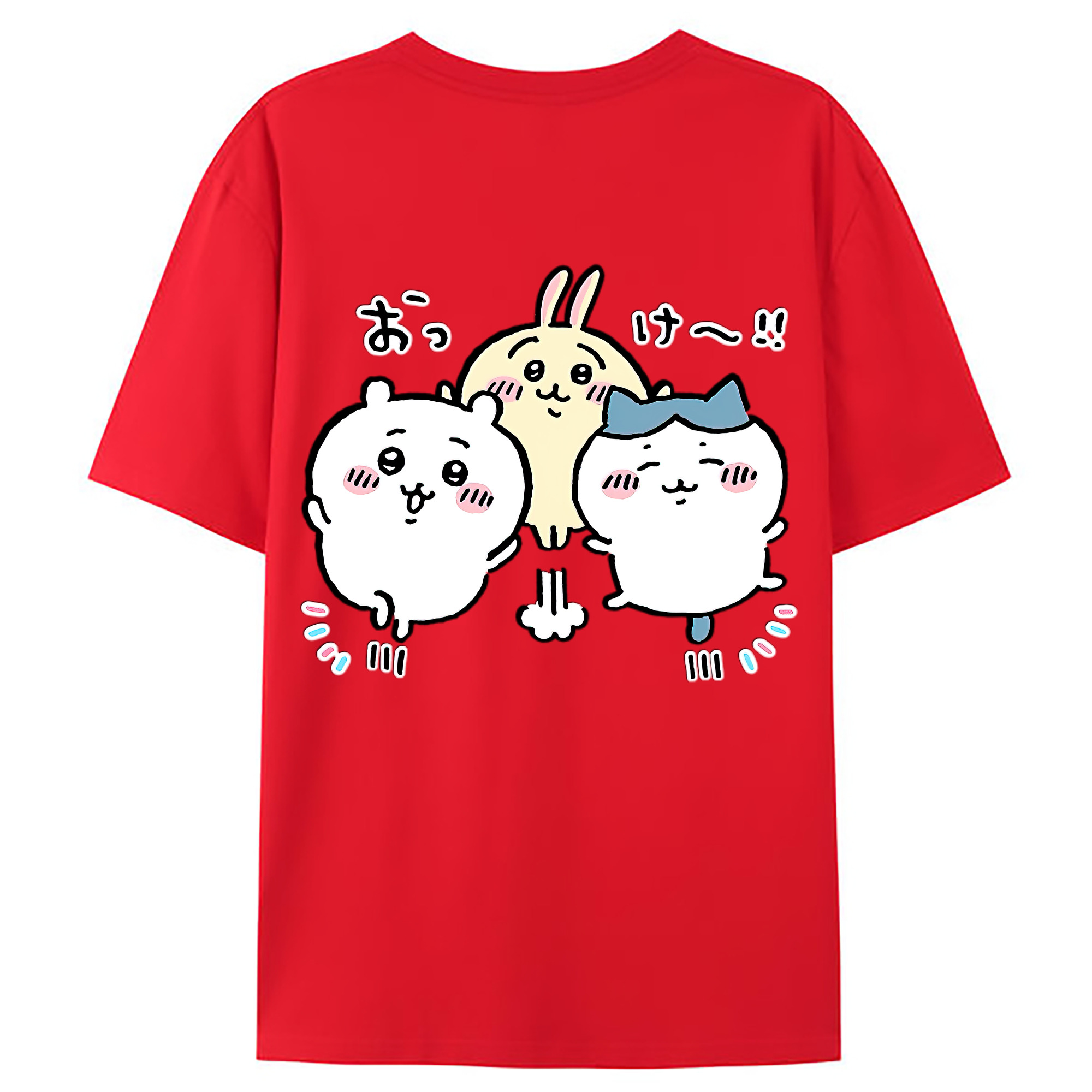（画像用） ちいかわ ちいかわ Chii-kawa chiikawa 綿100％ メンズ半袖Tシャツ（バックプリント） 通気性