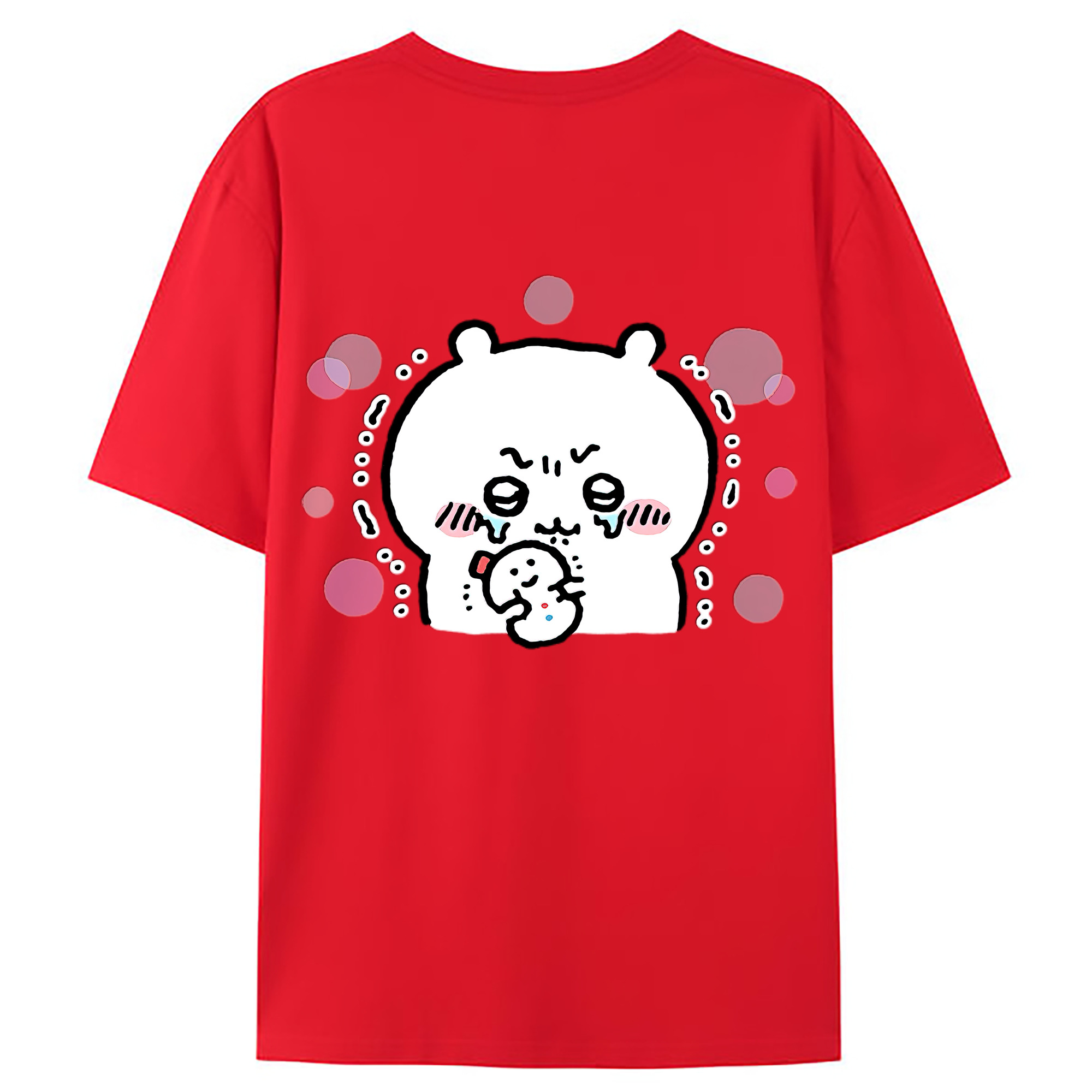 （画像用） ちいかわ ちいかわ Chii-kawa chiikawa 綿100％ メンズ半袖Tシャツ（バックプリント） 通気性