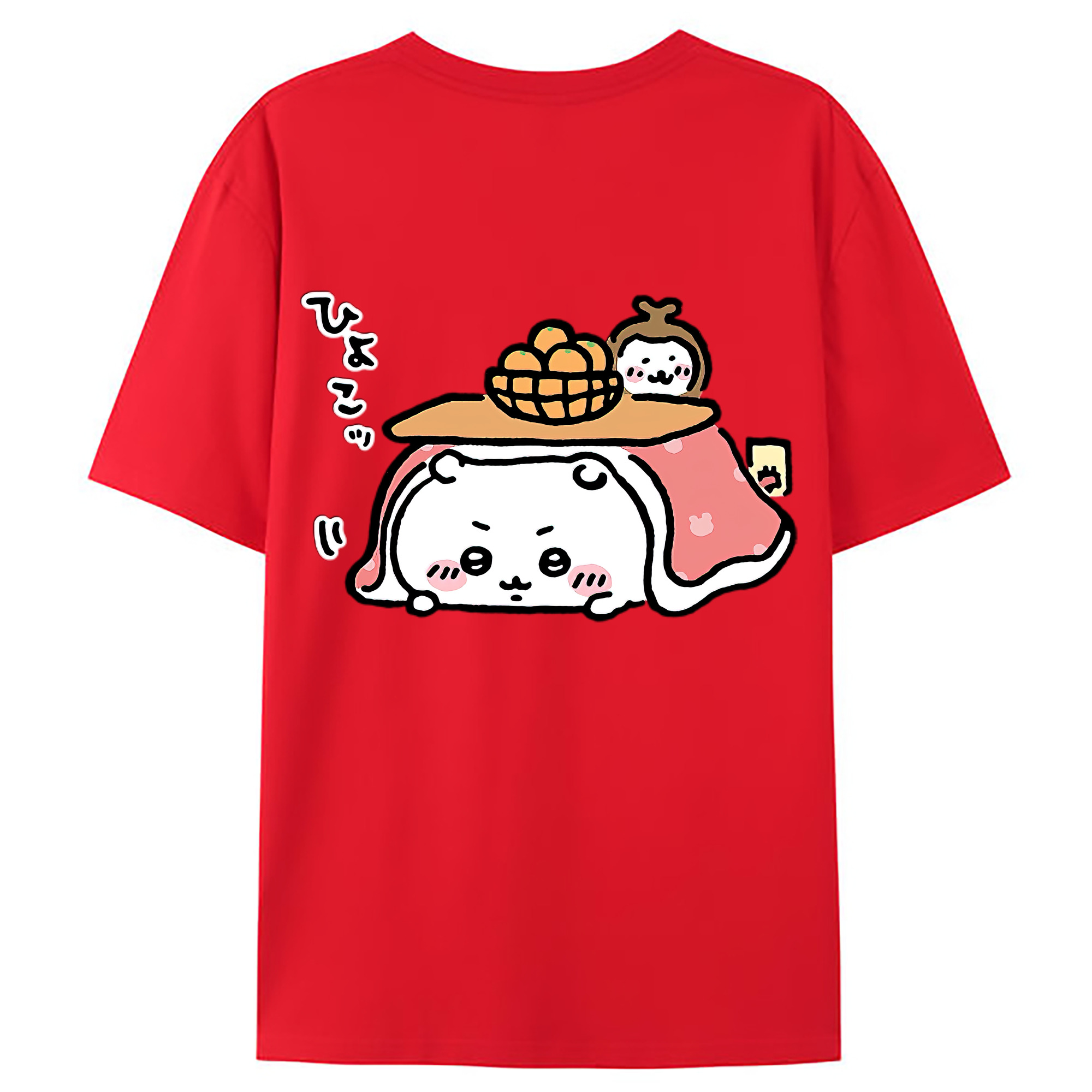 （画像用） ちいかわ ちいかわ Chii-kawa chiikawa 綿100％ メンズ半袖Tシャツ（バックプリント） 通気性