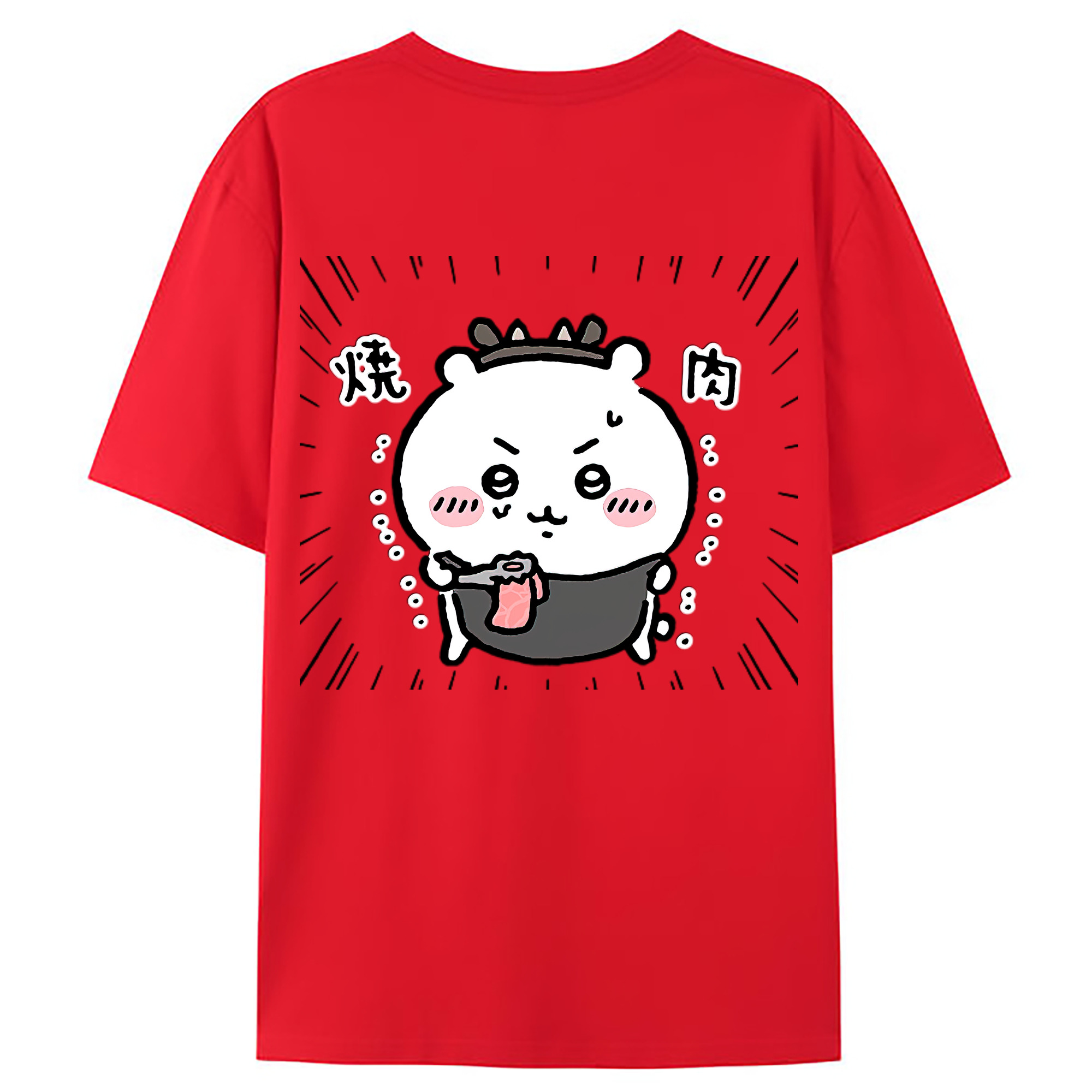 （画像用） ちいかわ ちいかわ Chii-kawa chiikawa 綿100％ メンズ半袖Tシャツ（バックプリント） 通気性