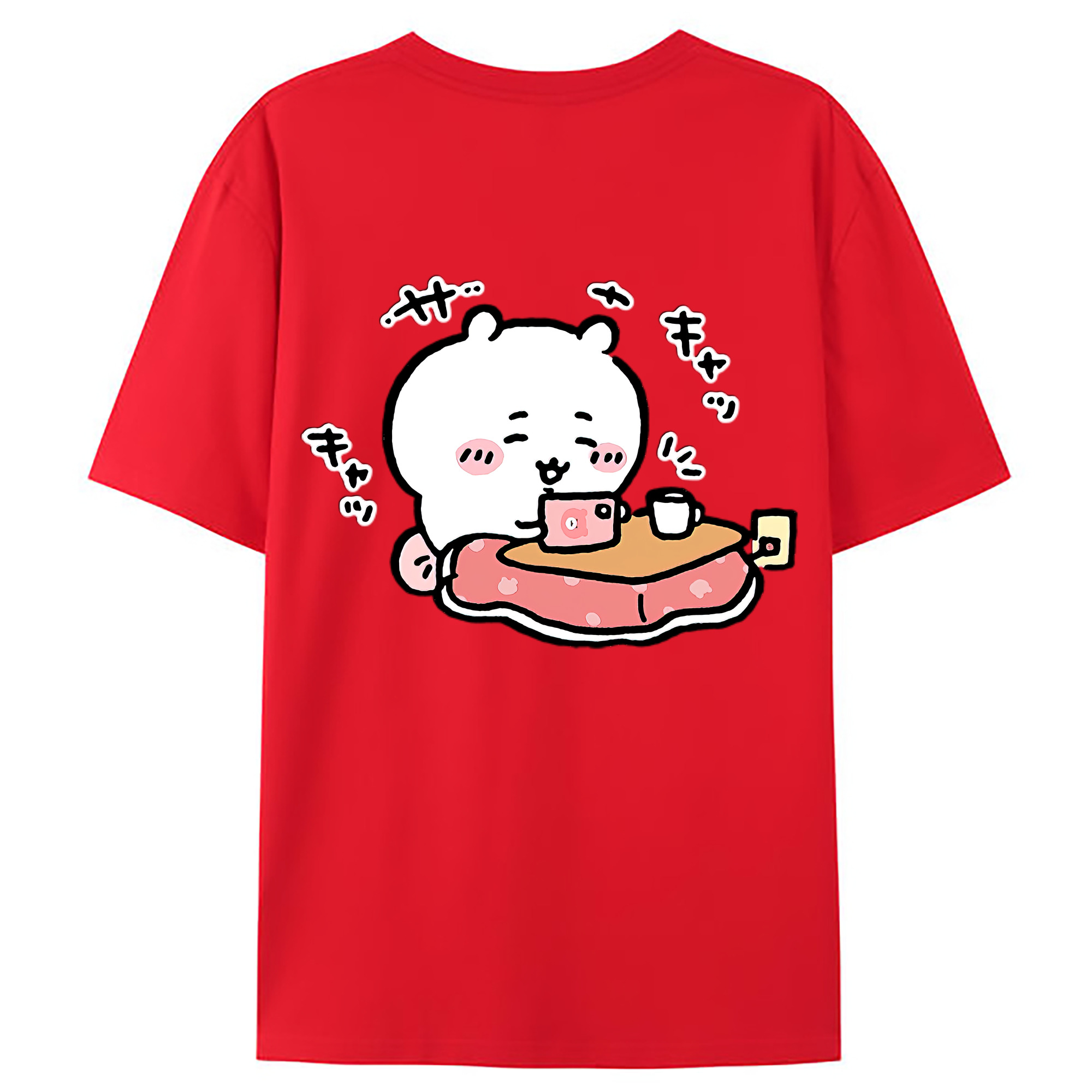 （画像用） ちいかわ ちいかわ Chii-kawa chiikawa 綿100％ メンズ半袖Tシャツ（バックプリント） 通気性