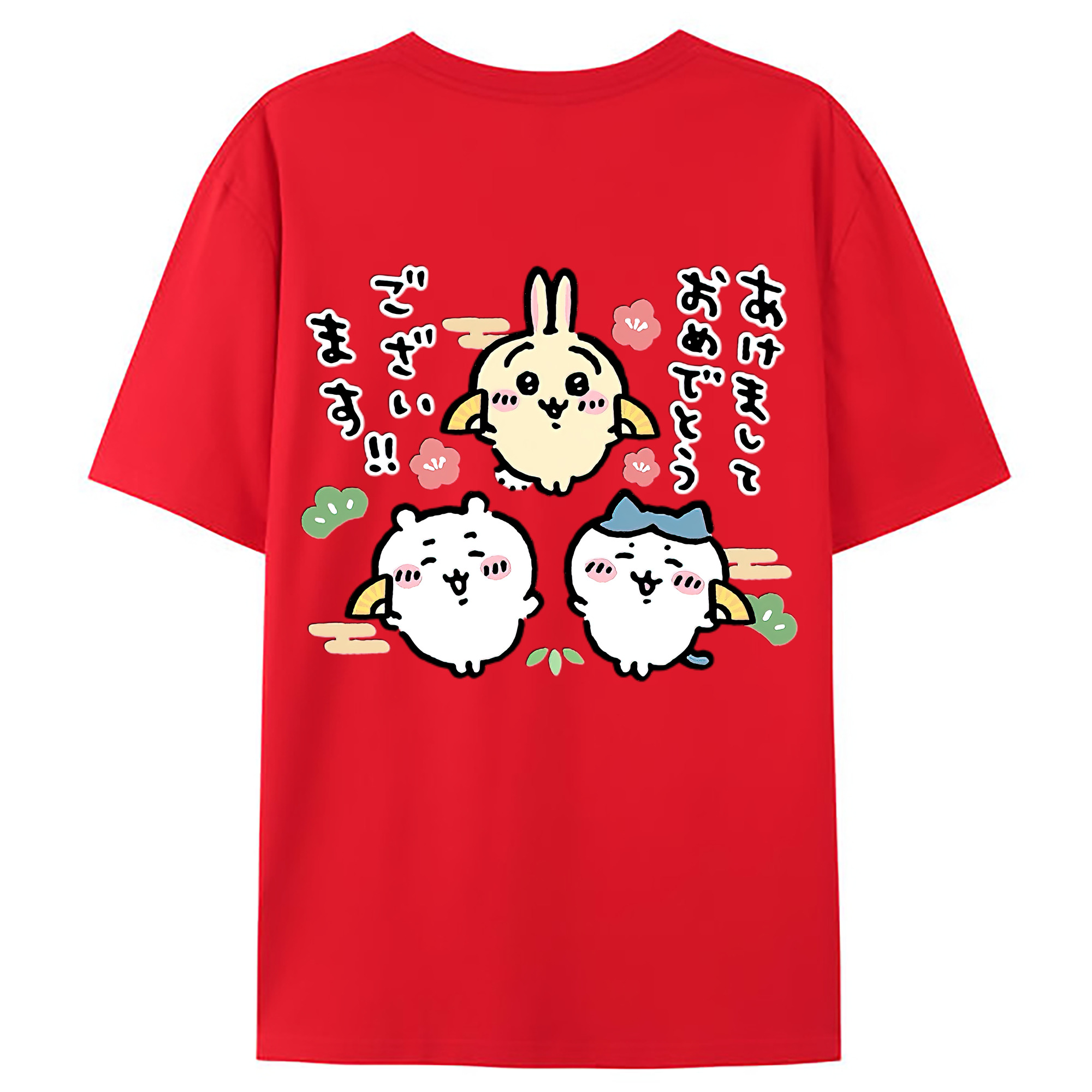 （画像用） ちいかわ ちいかわ Chii-kawa chiikawa 綿100％ メンズ半袖Tシャツ（バックプリント） 通気性