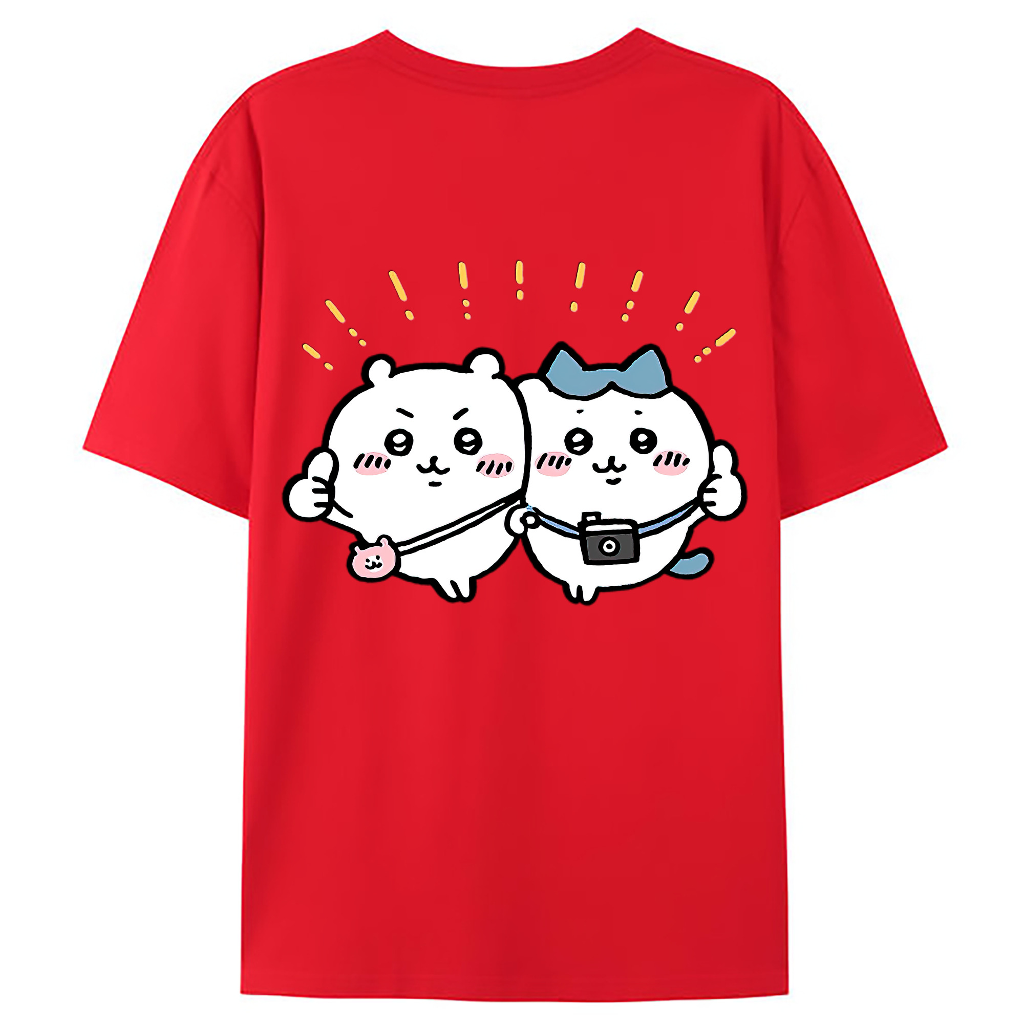 （画像用） ちいかわ ちいかわ Chii-kawa chiikawa 綿100％ メンズ半袖Tシャツ（バックプリント） 通気性