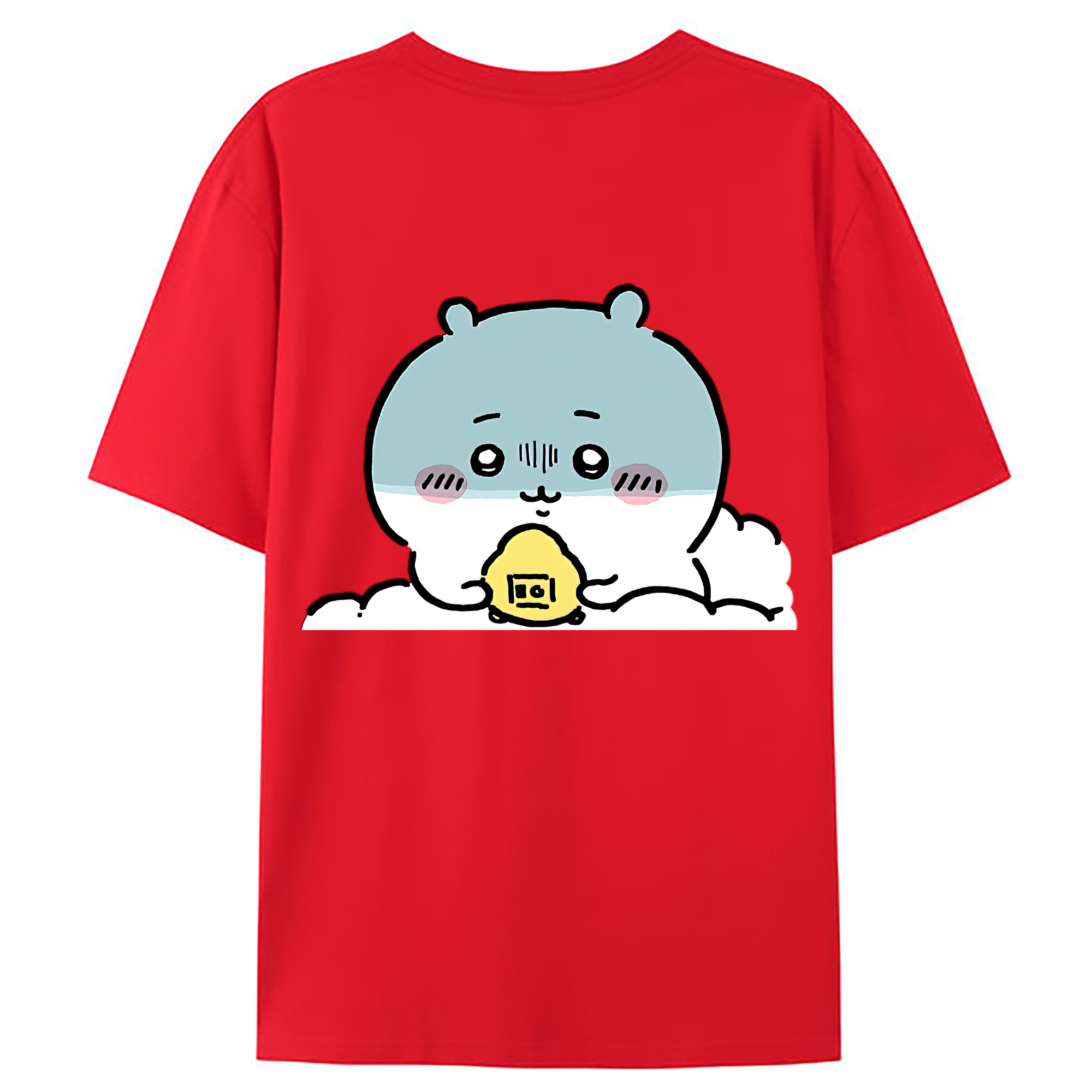 （画像用） ちいかわ ちいかわ Chii-kawa chiikawa 綿100％ メンズ半袖Tシャツ（バックプリント） 通気性