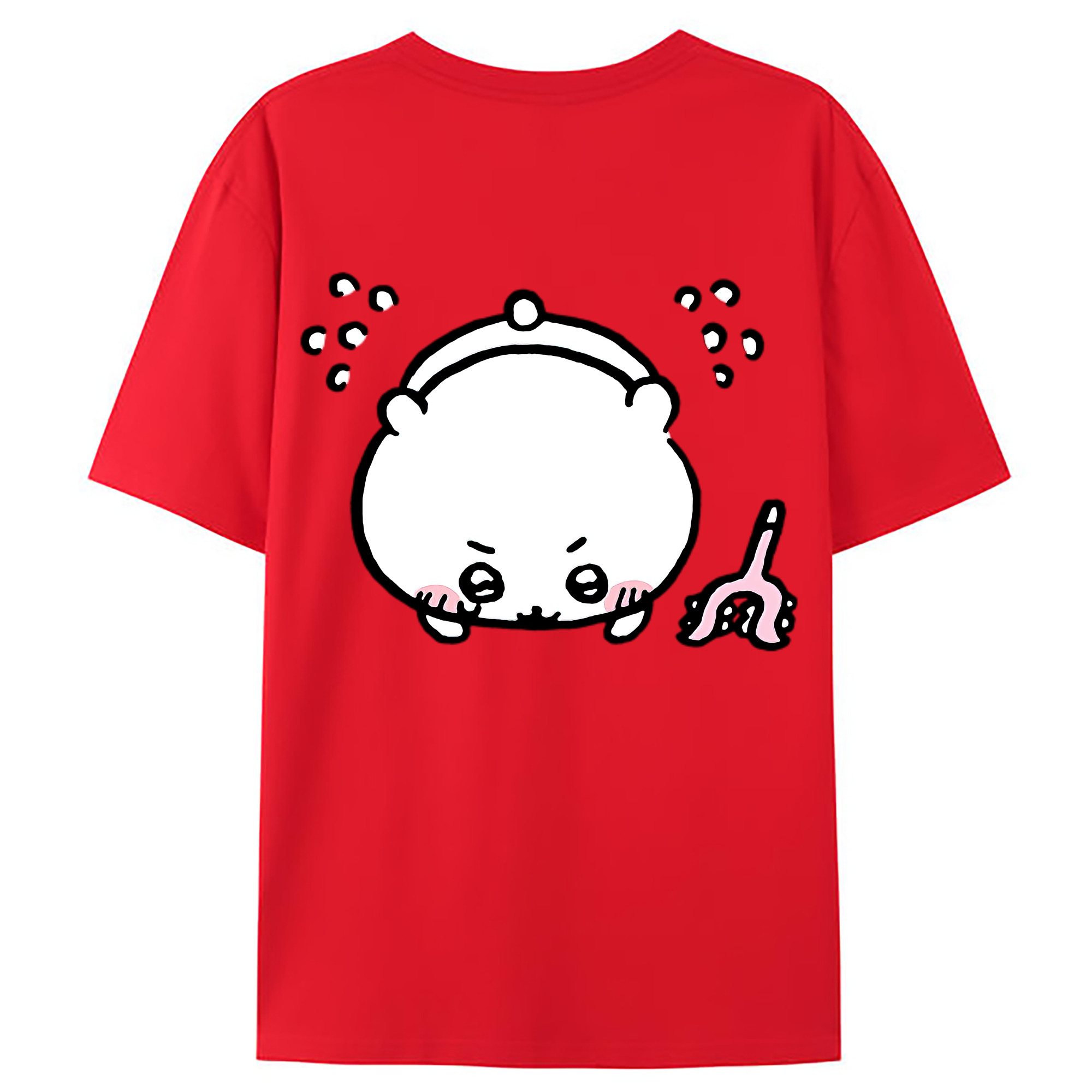 （画像用） ちいかわ ちいかわ Chii-kawa chiikawa 綿100％ メンズ半袖Tシャツ（バックプリント） 通気性
