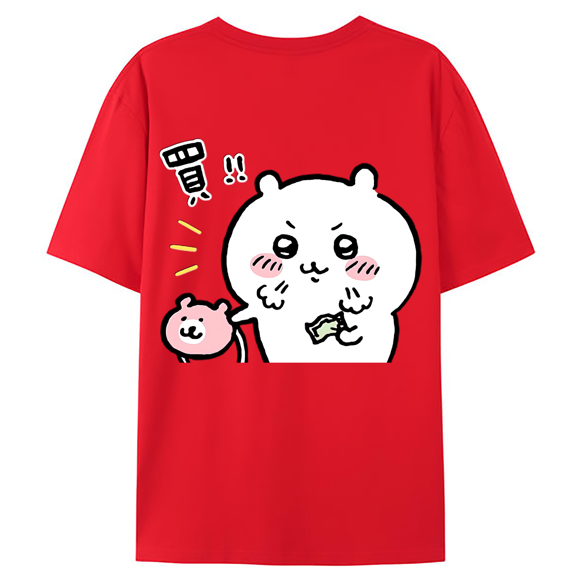 （画像用） ちいかわ ちいかわ Chii-kawa chiikawa 綿100％ メンズ半袖Tシャツ（バックプリント） 通気性