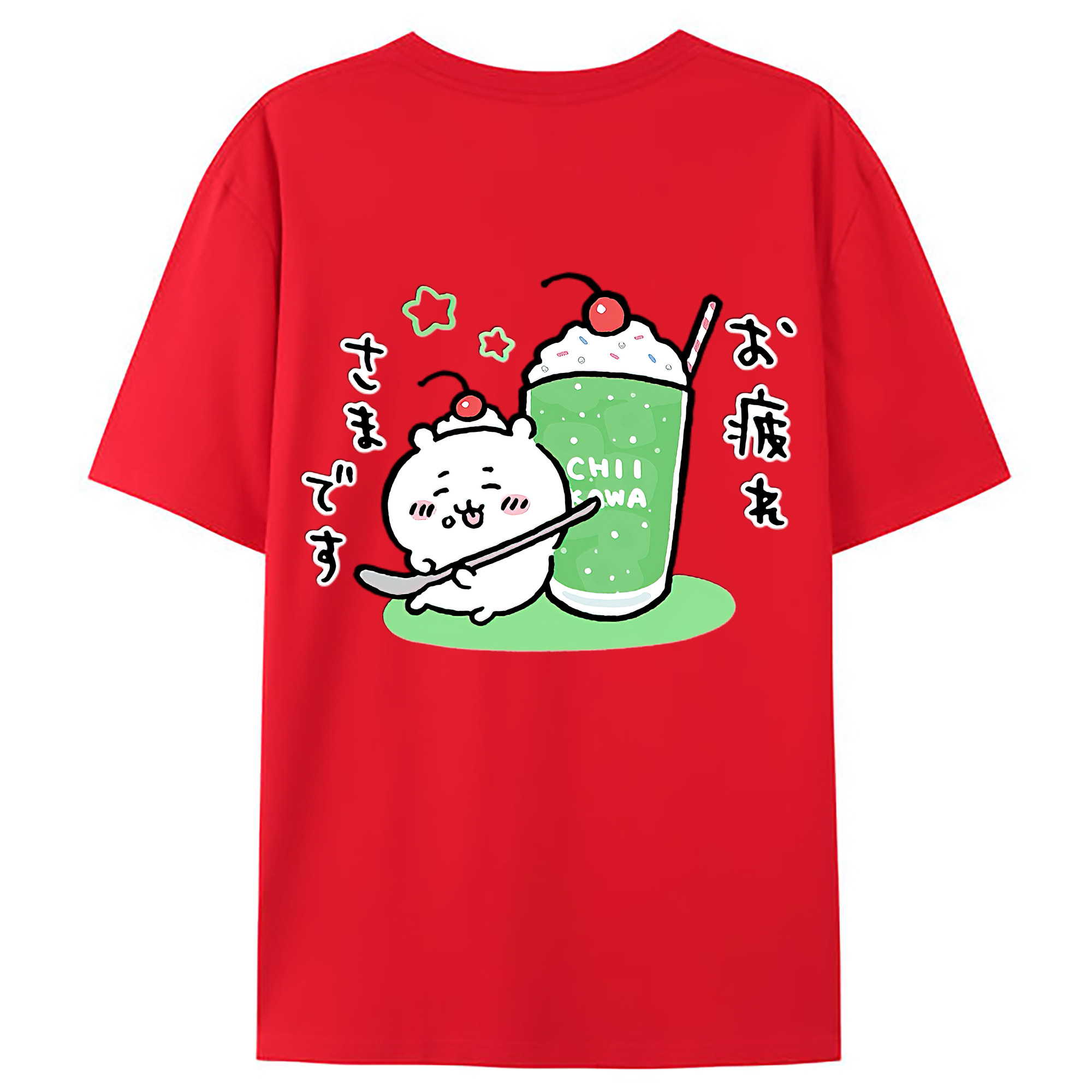 （画像用） ちいかわ ちいかわ Chii-kawa chiikawa 綿100％ メンズ半袖Tシャツ（バックプリント） 通気性