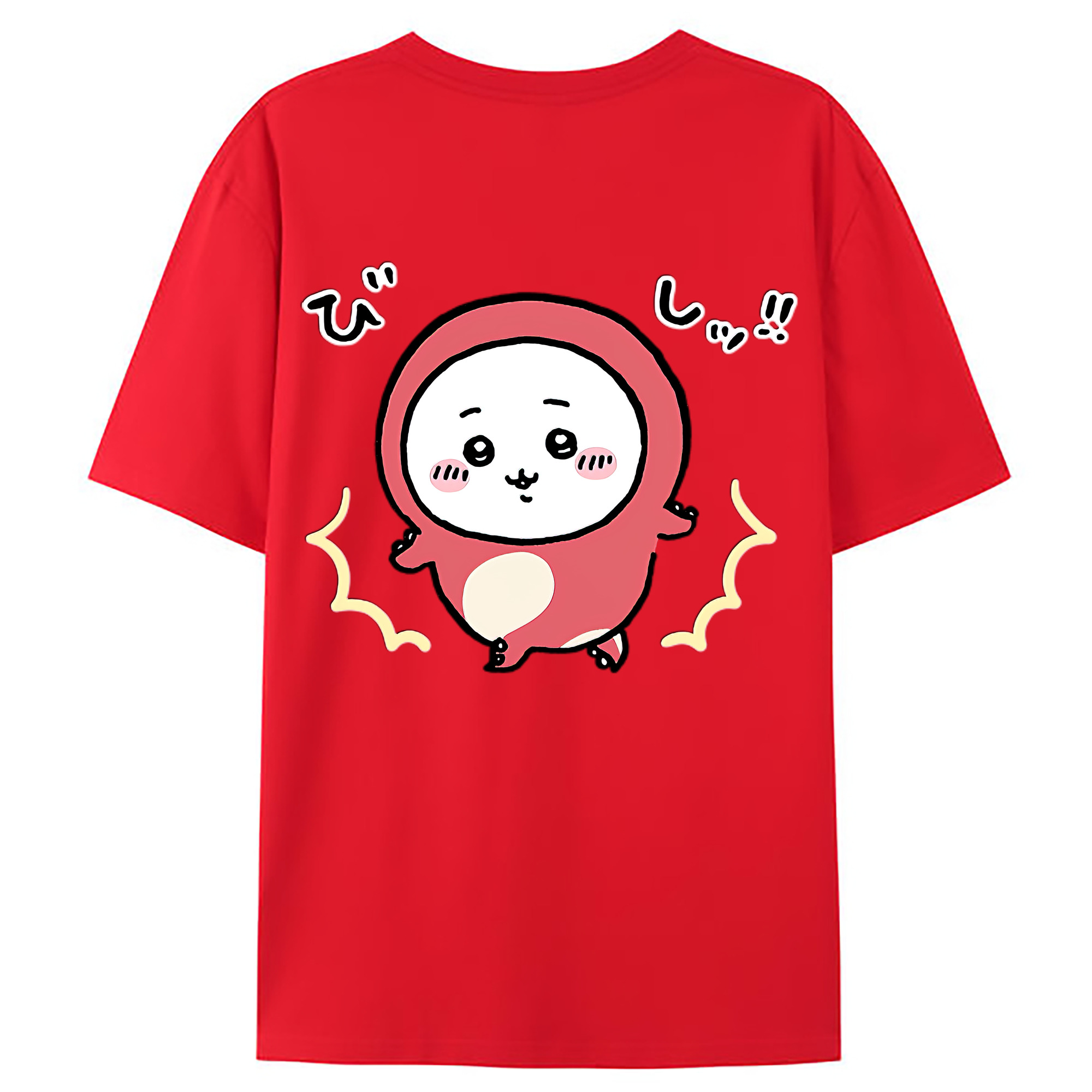（画像用） ちいかわ ちいかわ Chii-kawa chiikawa 綿100％ メンズ半袖Tシャツ（バックプリント） 通気性