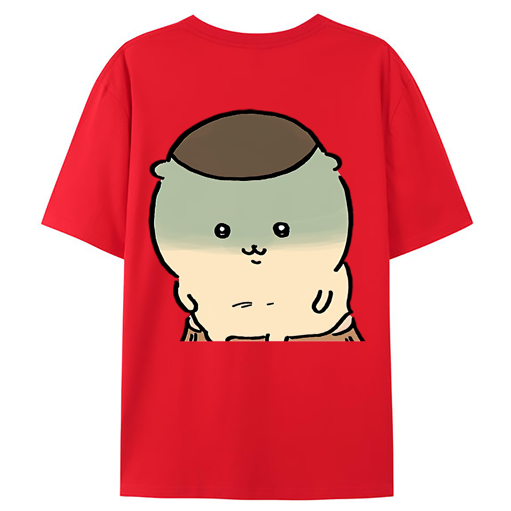 （画像用） ちいかわ くりまんじゅう Chii-kawa kuri manjū 綿100％ メンズ半袖Tシャツ（バックプリント） 通気性