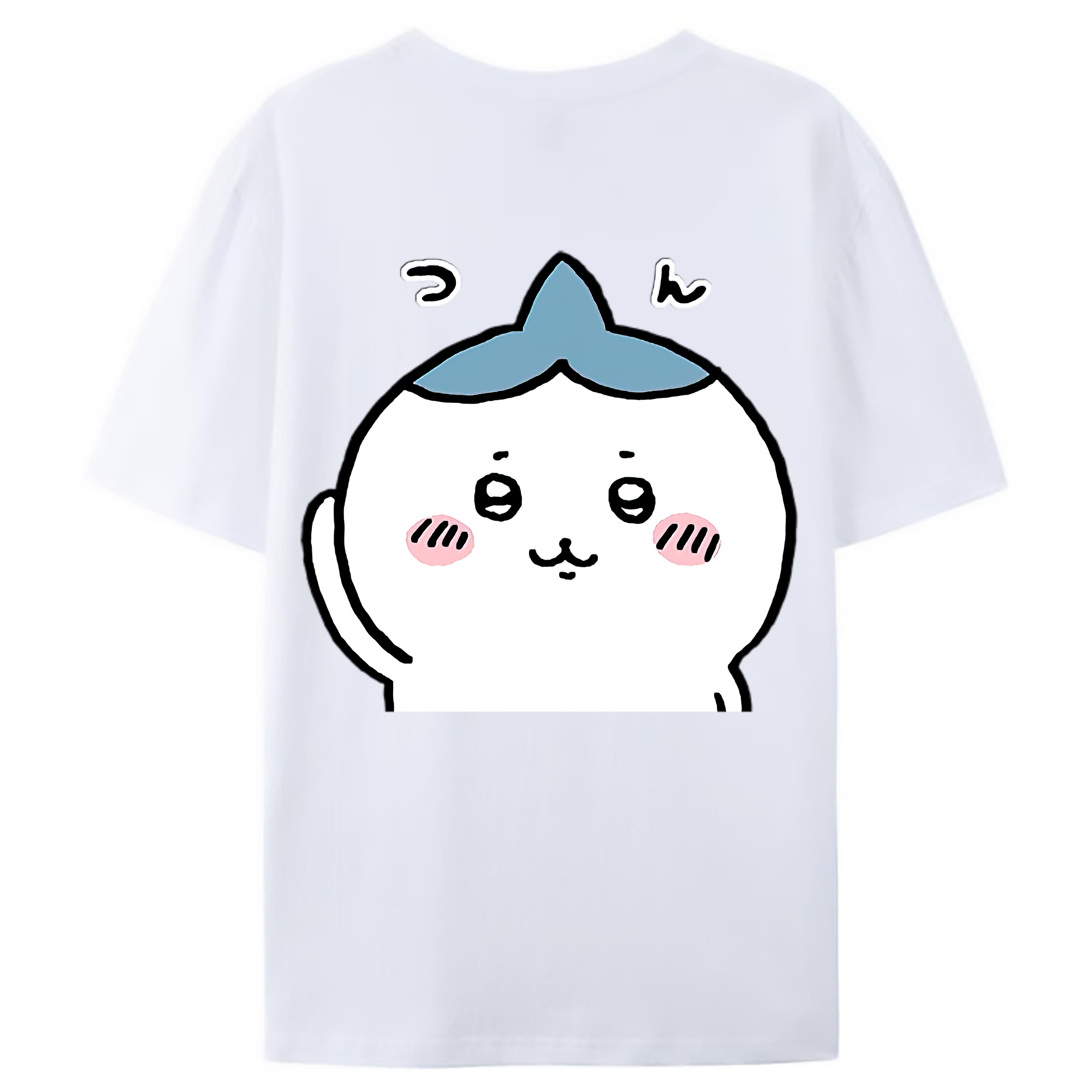 （画像用） ちいかわ ハチワレ Chii-kawa hachiware 綿100％ メンズ半袖Tシャツ（バックプリント） 通気性