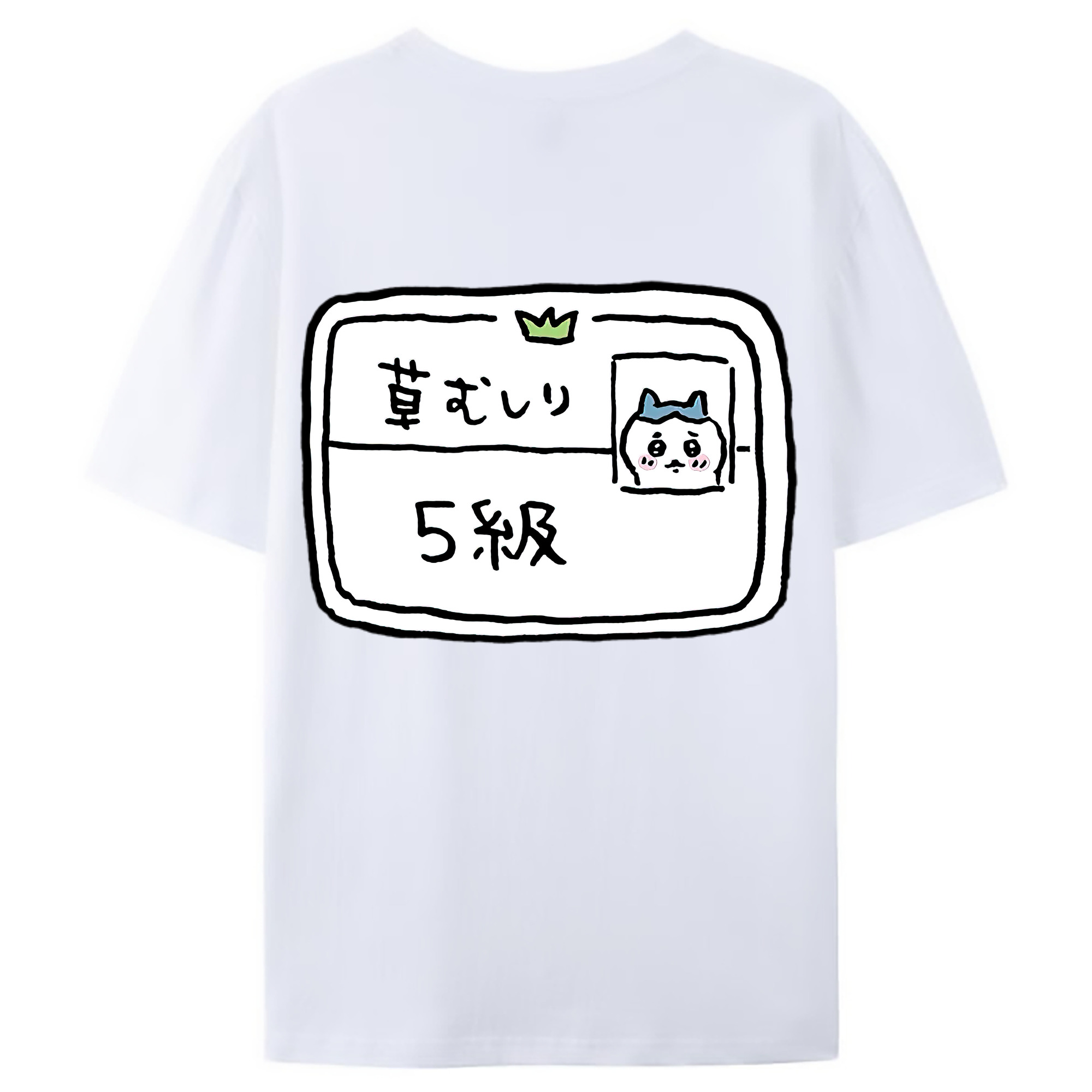 （画像用） ちいかわ ハチワレ Chii-kawa hachiware 綿100％ メンズ半袖Tシャツ（バックプリント） 通気性