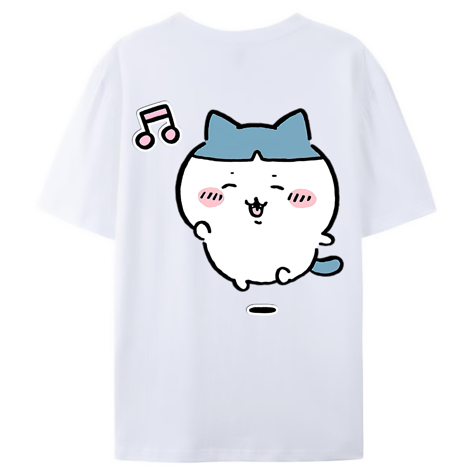 （画像用） ちいかわ ハチワレ Chii-kawa hachiware 綿100％ メンズ半袖Tシャツ（バックプリント） 通気性