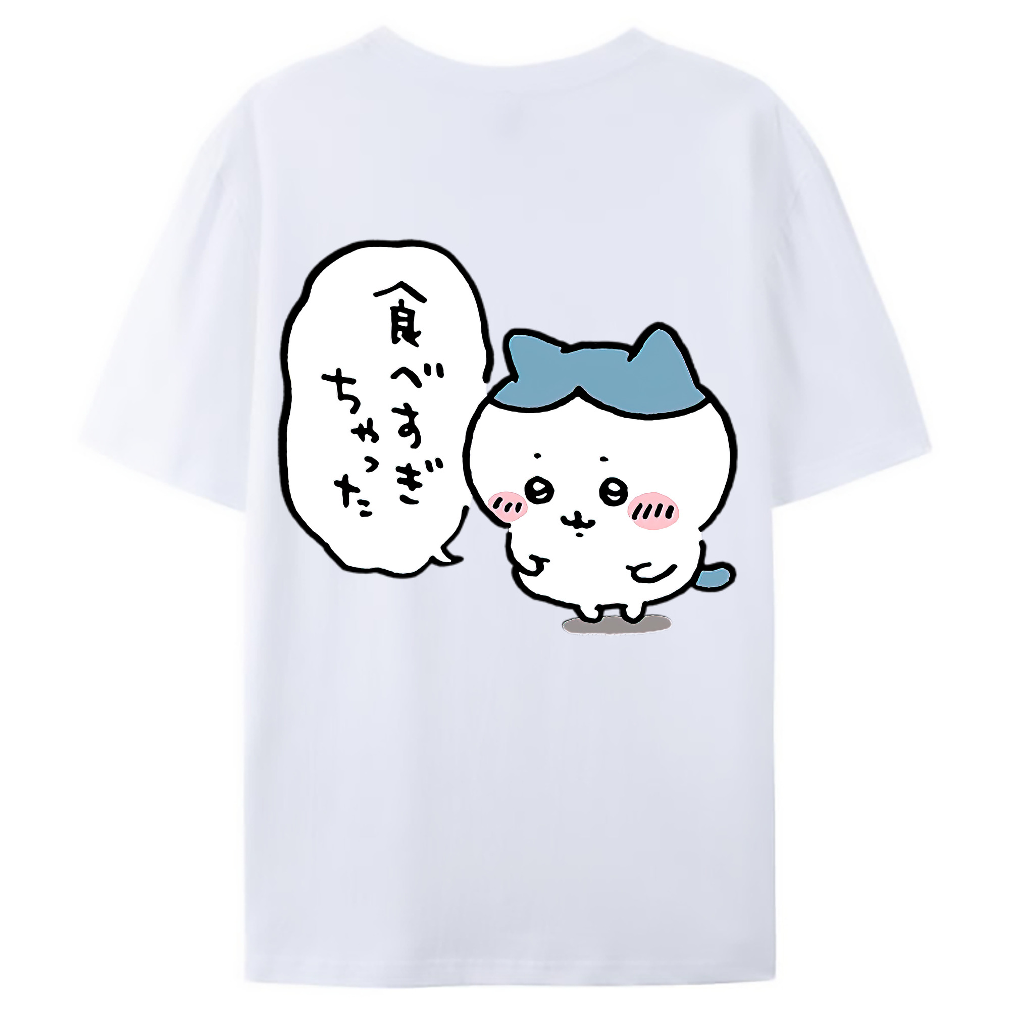 （画像用） ちいかわ ハチワレ Chii-kawa hachiware 綿100％ メンズ半袖Tシャツ（バックプリント） 通気性