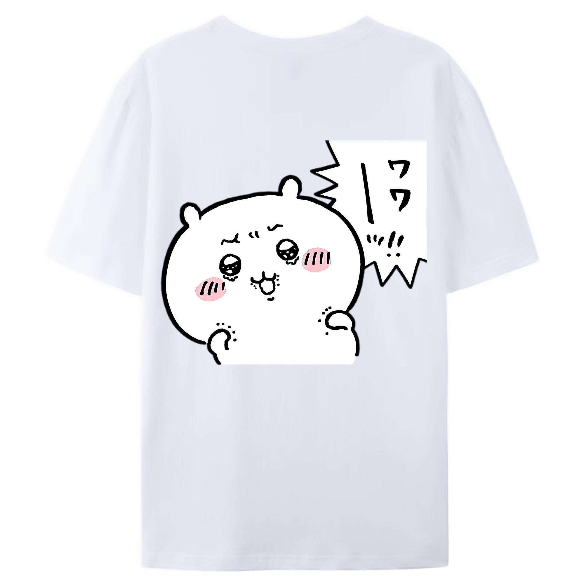 （画像用） ちいかわ ちいかわ Chii-kawa chiikawa 綿100％ メンズ半袖Tシャツ（バックプリント） 通気性
