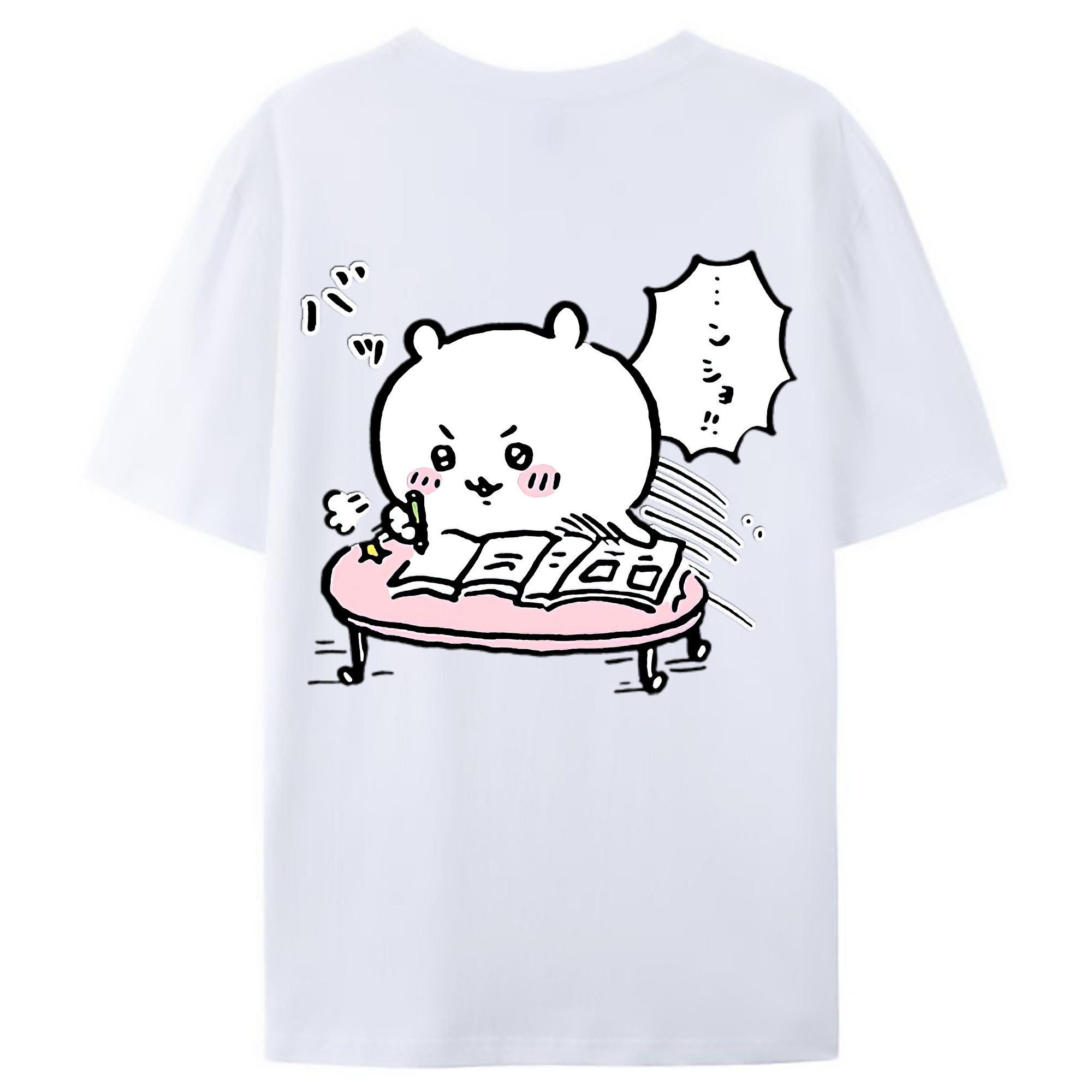 （画像用） ちいかわ ちいかわ Chii-kawa chiikawa 綿100％ メンズ半袖Tシャツ（バックプリント） 通気性