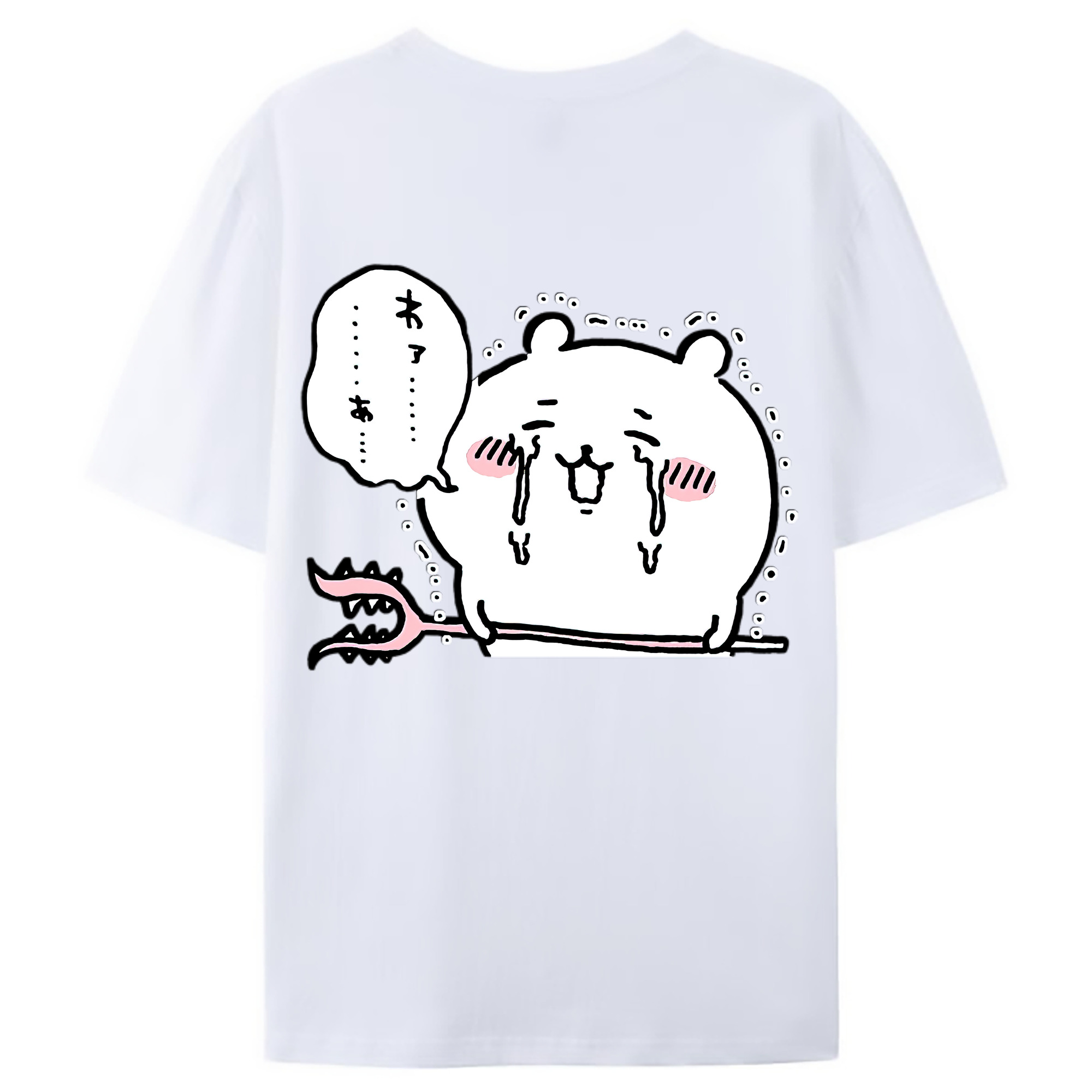 （画像用） ちいかわ ちいかわ Chii-kawa chiikawa 綿100％ メンズ半袖Tシャツ（バックプリント） 通気性