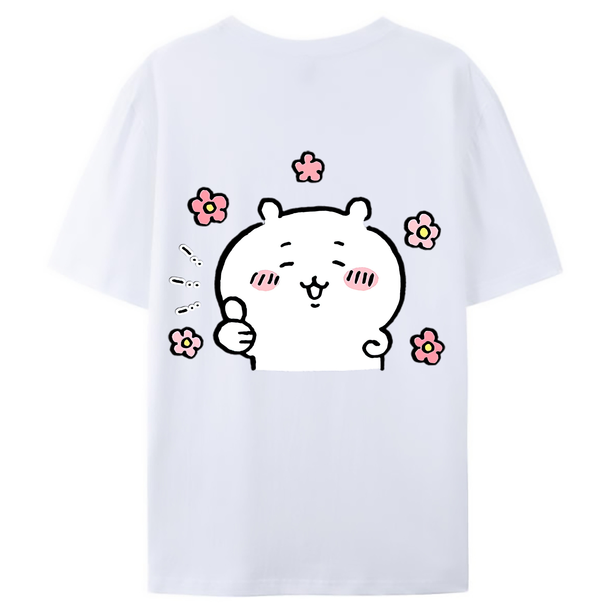 （画像用） ちいかわ ちいかわ Chii-kawa chiikawa 綿100％ メンズ半袖Tシャツ（バックプリント） 通気性