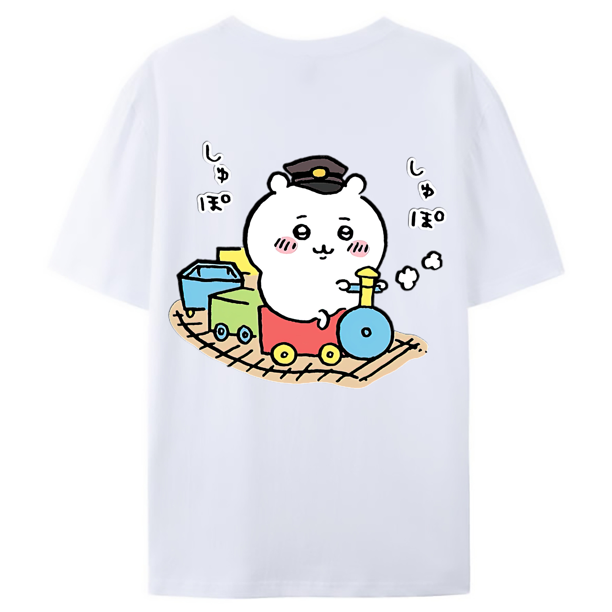 （画像用） ちいかわ ちいかわ Chii-kawa chiikawa 綿100％ メンズ半袖Tシャツ（バックプリント） 通気性