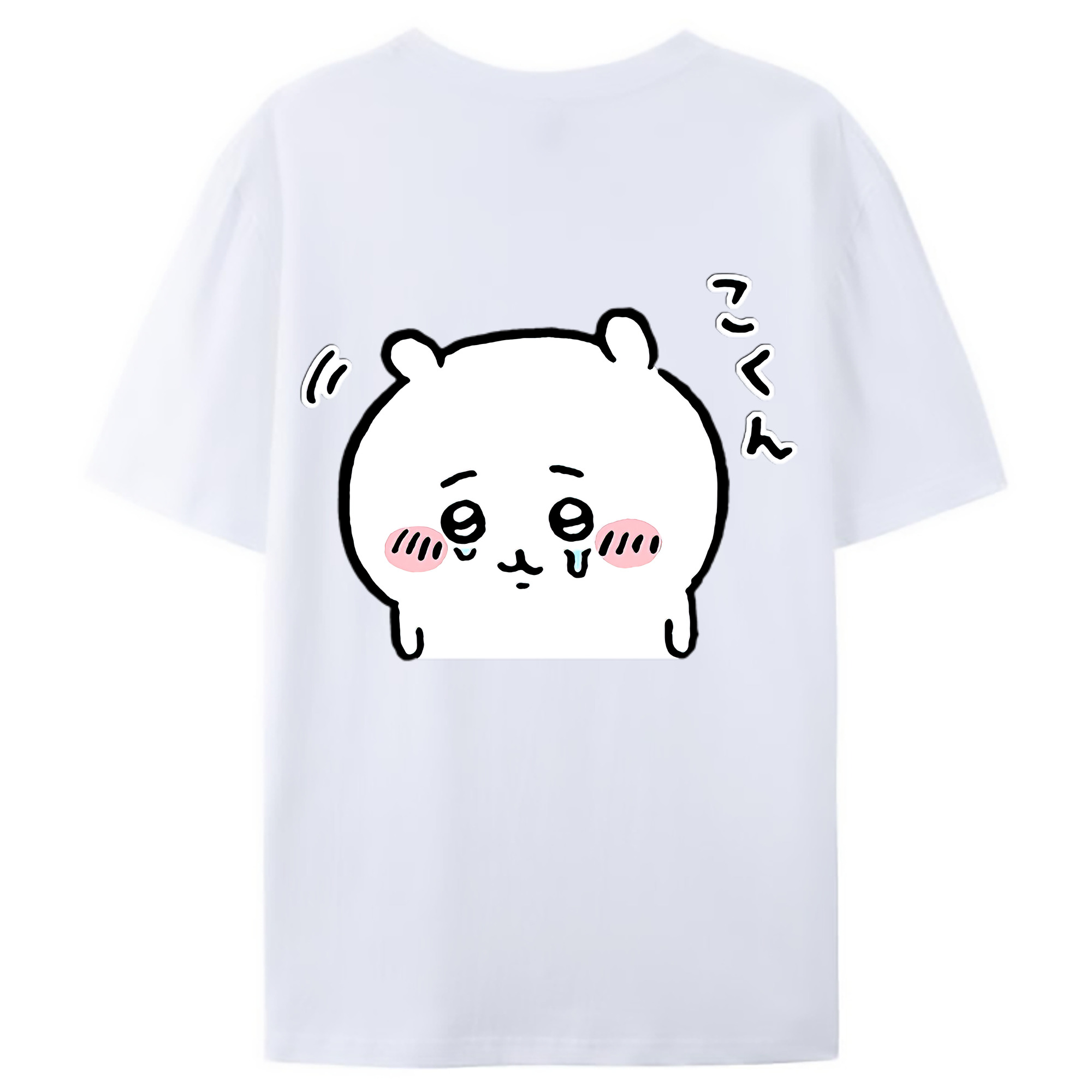 （画像用） ちいかわ ちいかわ Chii-kawa chiikawa 綿100％ メンズ半袖Tシャツ（バックプリント） 通気性