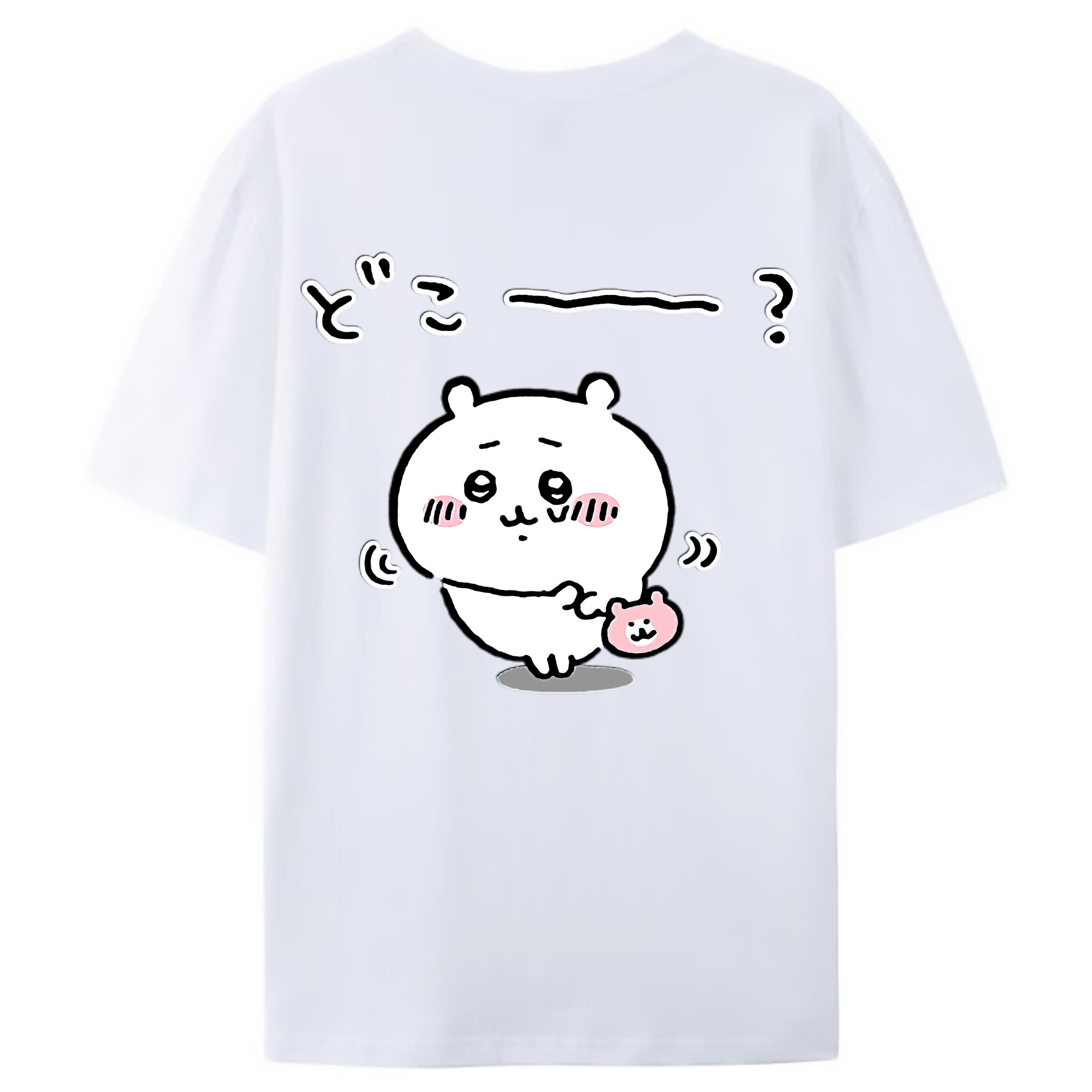 （画像用） ちいかわ ちいかわ Chii-kawa chiikawa 綿100％ メンズ半袖Tシャツ（バックプリント） 通気性