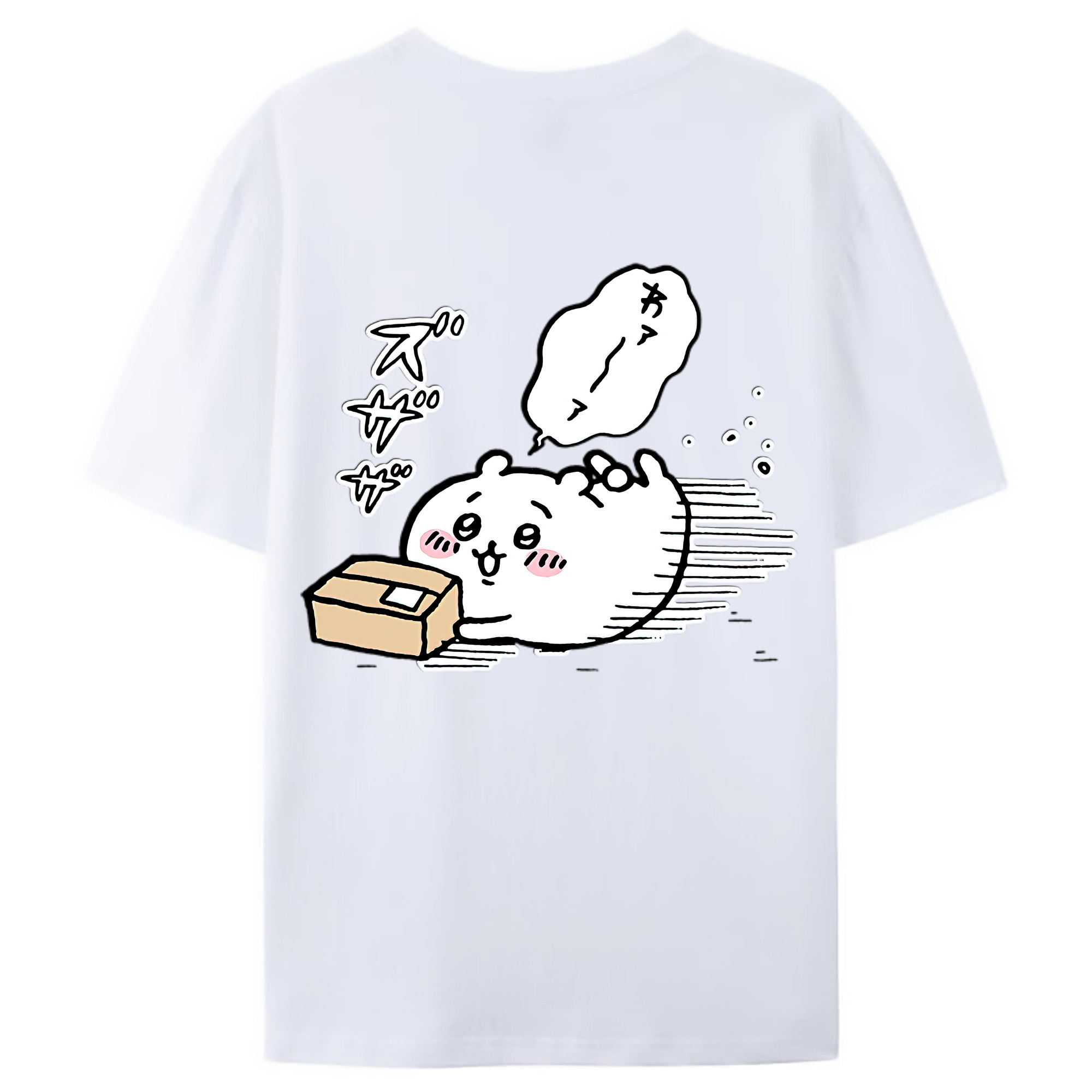 （画像用） ちいかわ ちいかわ Chii-kawa chiikawa 綿100％ メンズ半袖Tシャツ（バックプリント） 通気性
