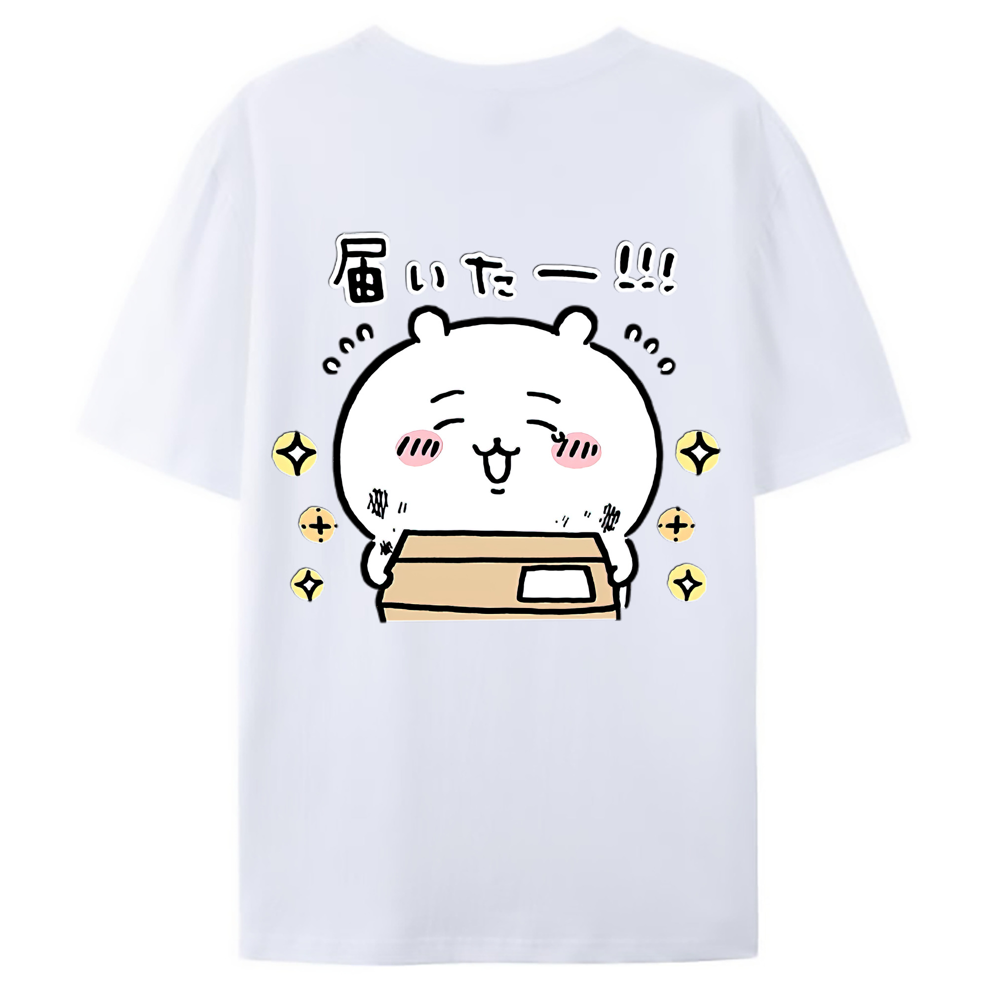 （画像用） ちいかわ ちいかわ Chii-kawa chiikawa 綿100％ メンズ半袖Tシャツ（バックプリント） 通気性