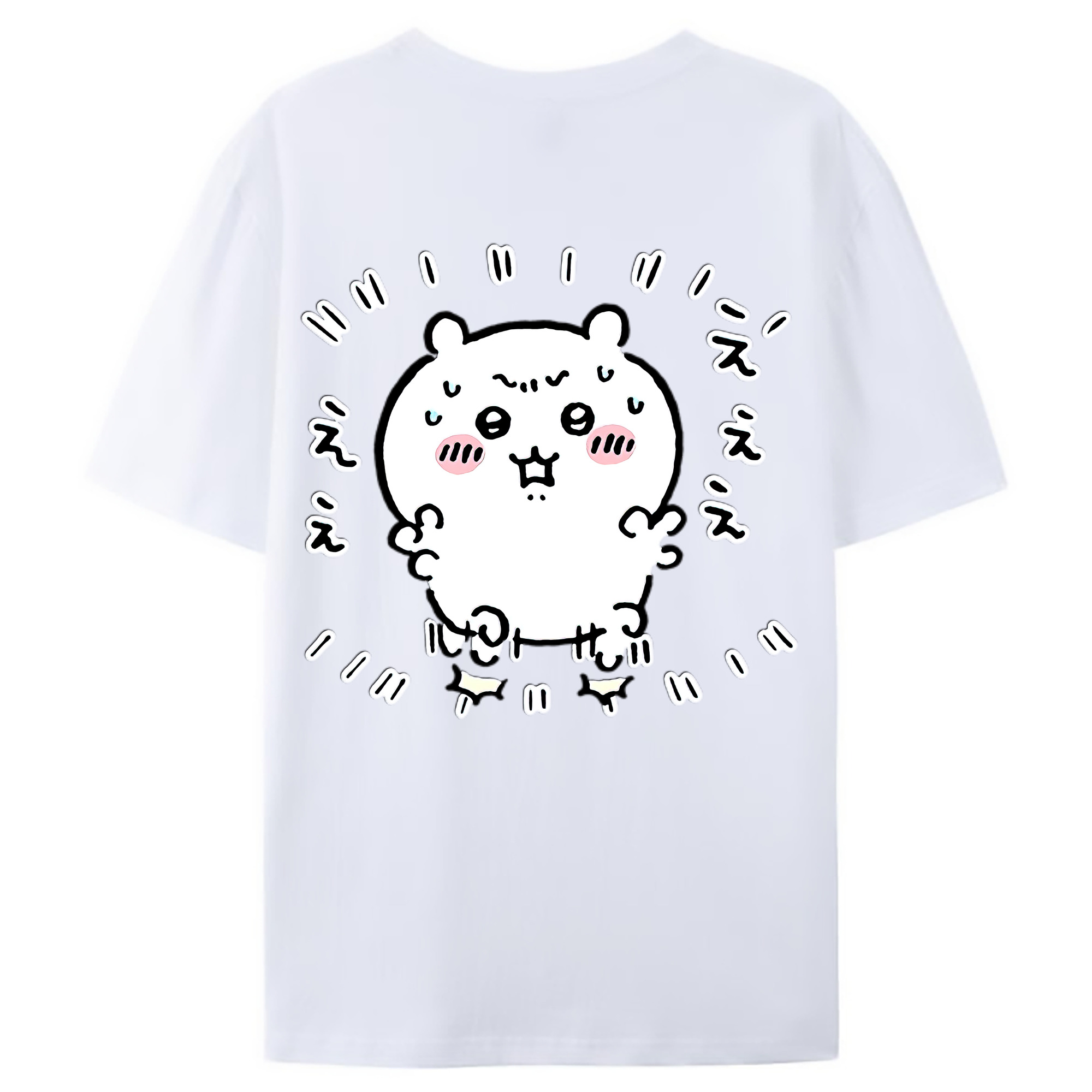 （画像用） ちいかわ ちいかわ Chii-kawa chiikawa 綿100％ メンズ半袖Tシャツ（バックプリント） 通気性