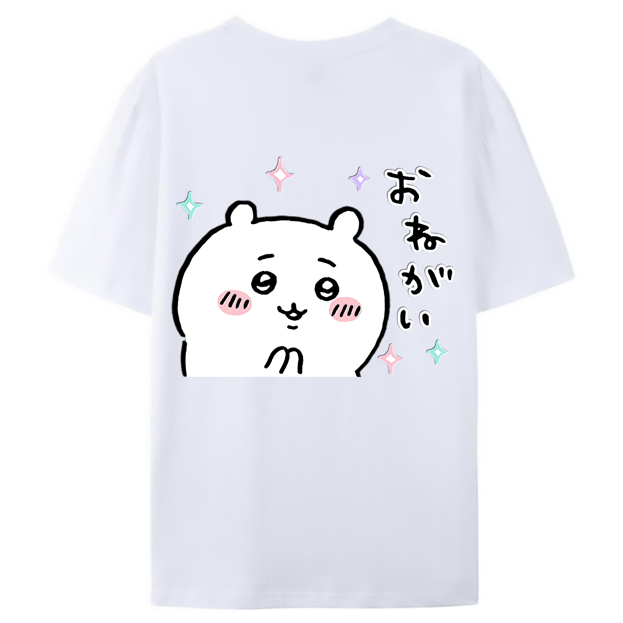 （画像用） ちいかわ ちいかわ Chii-kawa chiikawa 綿100％ メンズ半袖Tシャツ（バックプリント） 通気性