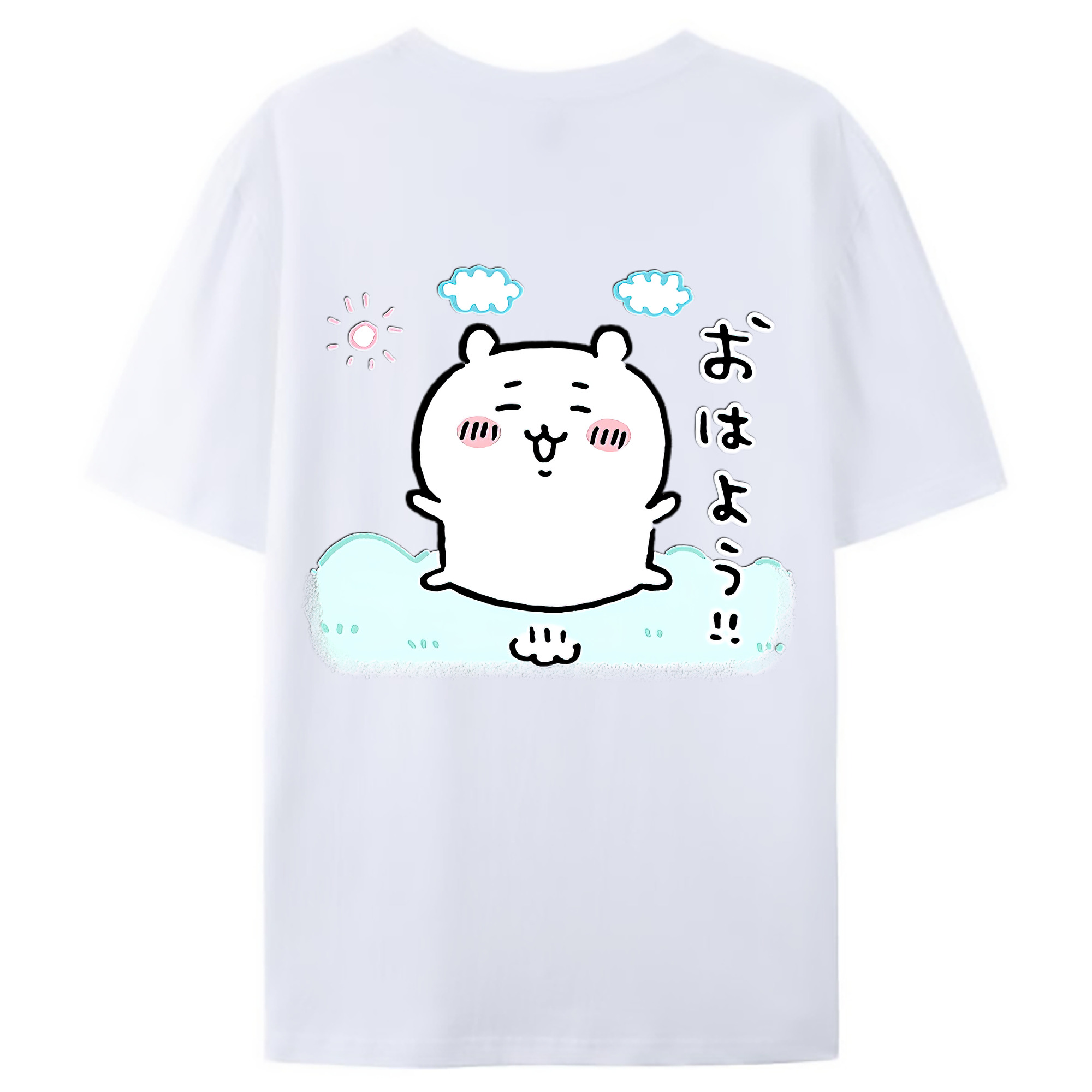 （画像用） ちいかわ ちいかわ Chii-kawa chiikawa 綿100％ メンズ半袖Tシャツ（バックプリント） 通気性