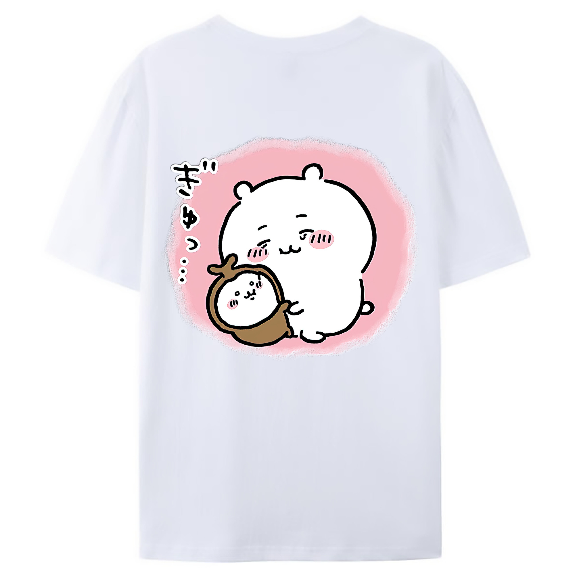 （画像用） ちいかわ ちいかわ Chii-kawa chiikawa 綿100％ メンズ半袖Tシャツ（バックプリント） 通気性