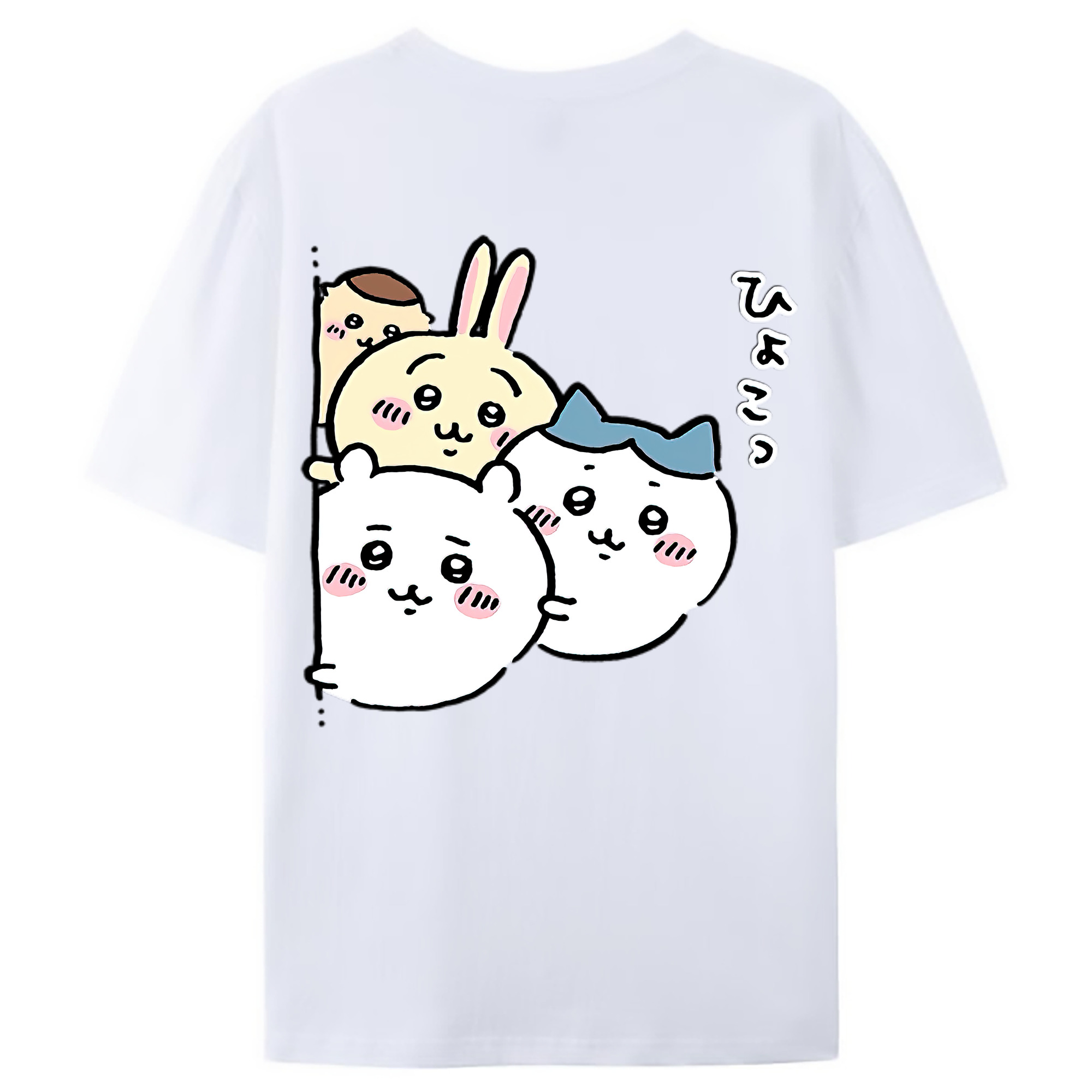 （画像用） ちいかわ ちいかわ Chii-kawa chiikawa 綿100％ メンズ半袖Tシャツ（バックプリント） 通気性