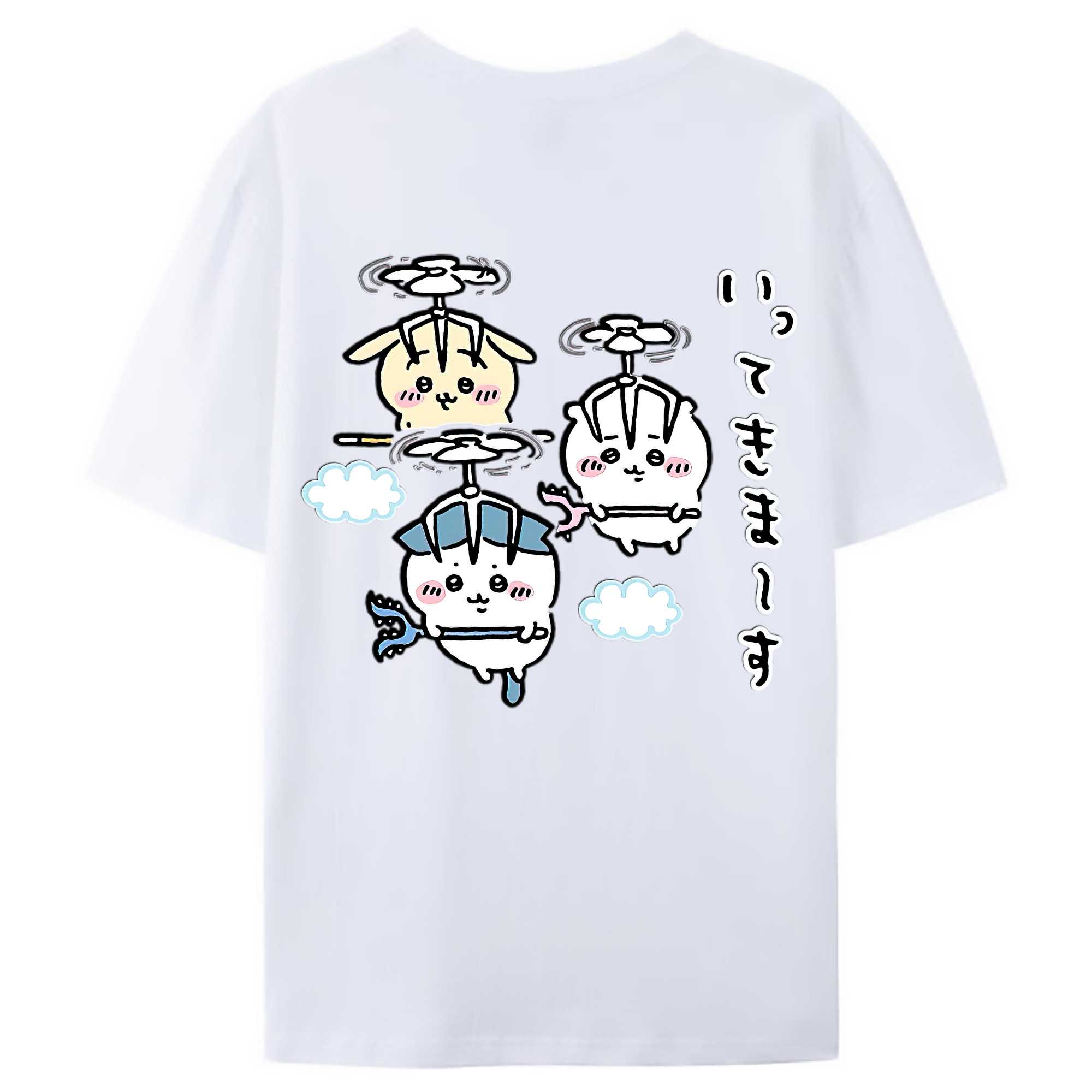 （画像用） ちいかわ ちいかわ Chii-kawa chiikawa 綿100％ メンズ半袖Tシャツ（バックプリント） 通気性