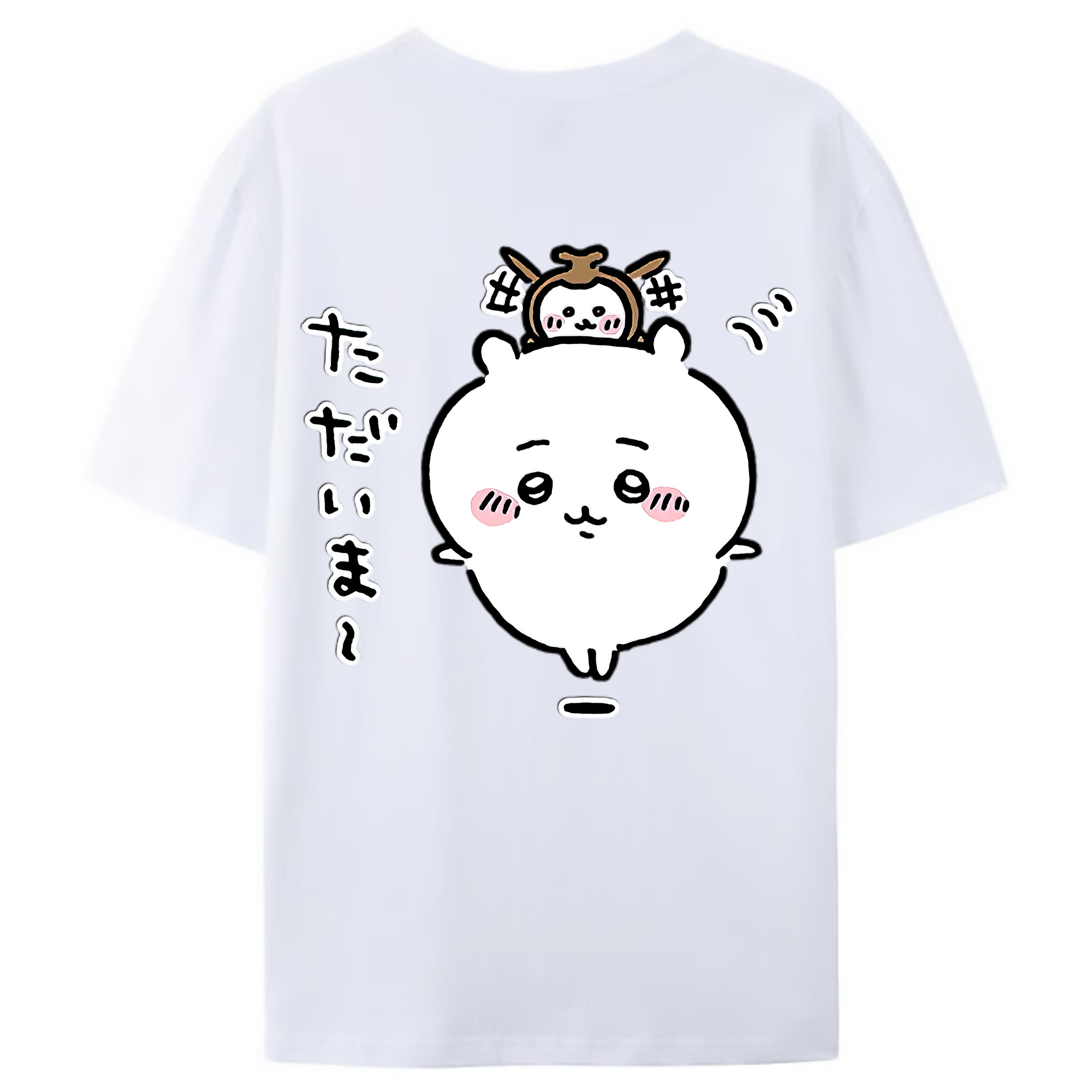 （画像用） ちいかわ ちいかわ Chii-kawa chiikawa 綿100％ メンズ半袖Tシャツ（バックプリント） 通気性