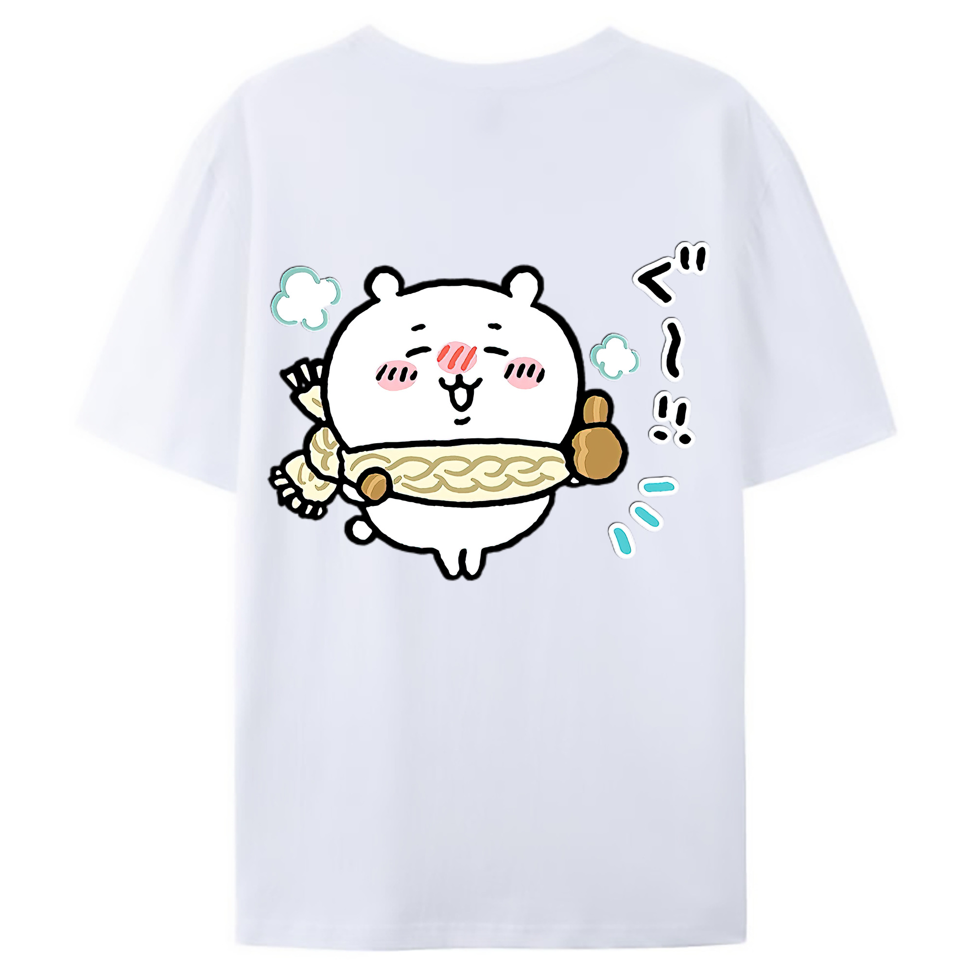 （画像用） ちいかわ ちいかわ Chii-kawa chiikawa 綿100％ メンズ半袖Tシャツ（バックプリント） 通気性