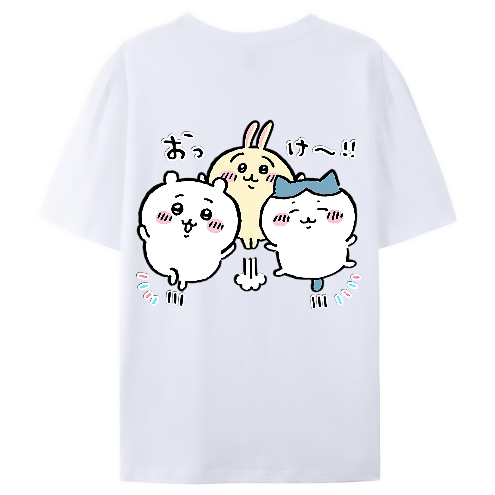 （画像用） ちいかわ ちいかわ Chii-kawa chiikawa 綿100％ メンズ半袖Tシャツ（バックプリント） 通気性