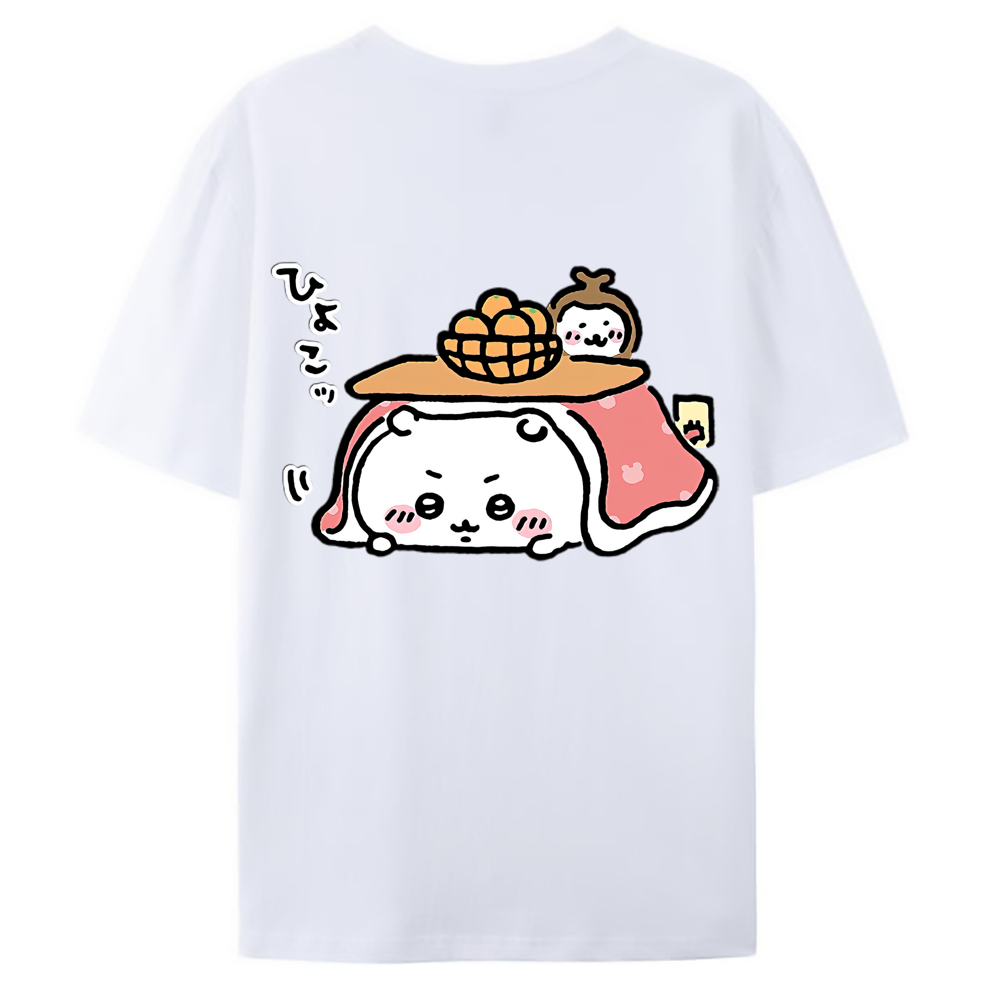 （画像用） ちいかわ ちいかわ Chii-kawa chiikawa 綿100％ メンズ半袖Tシャツ（バックプリント） 通気性